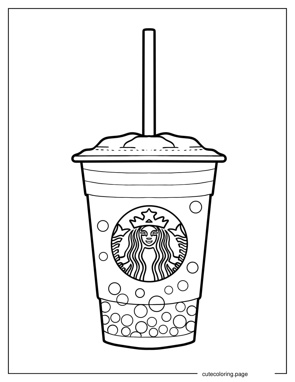 Realistic Strabucks Boba Tea coloring page