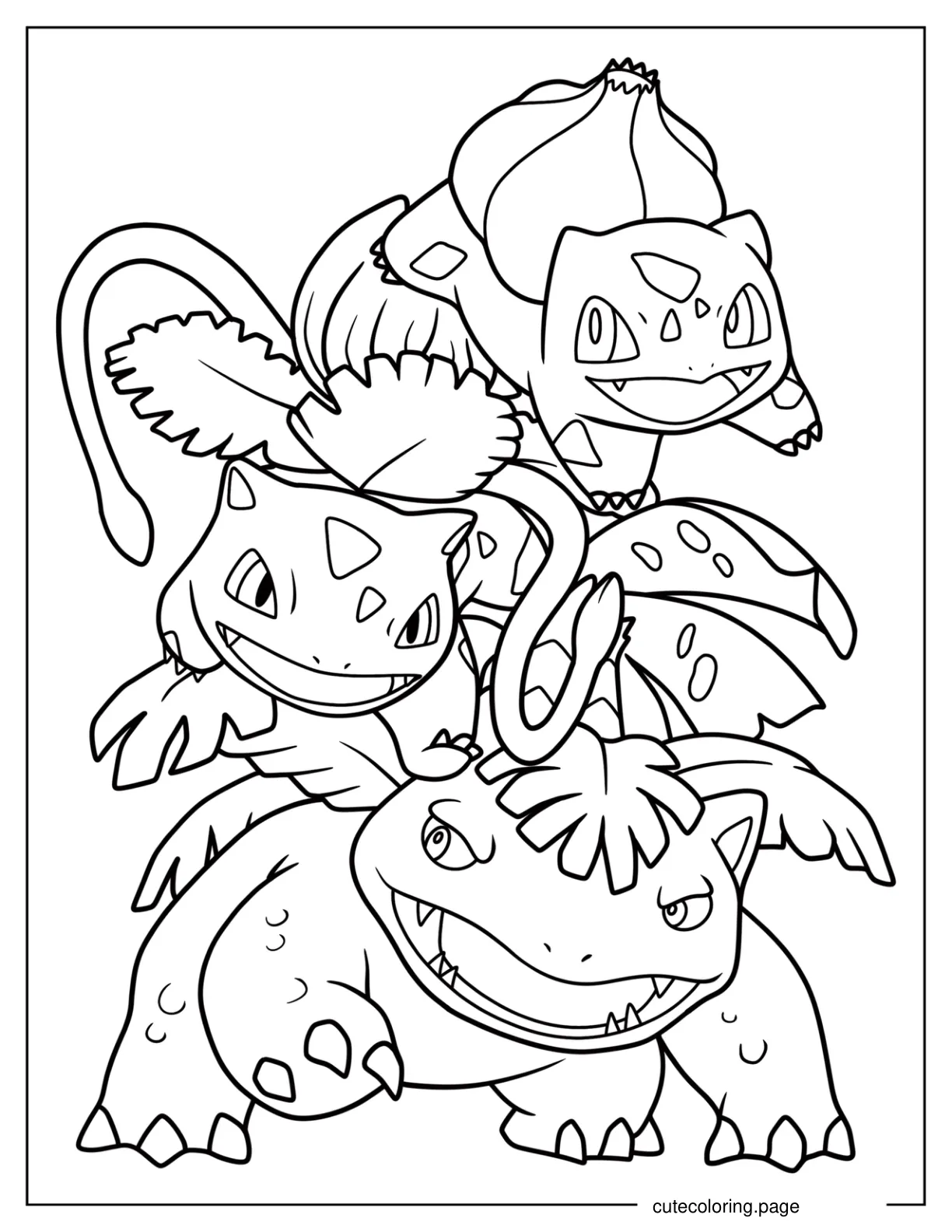 Bulbasaur Evolution Coloring Page coloring page