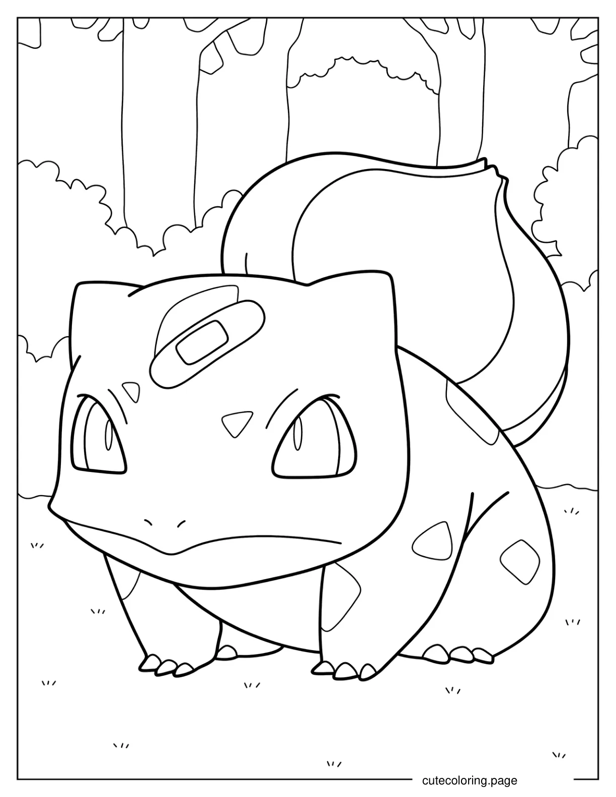 Bulbasaur With Band Aid Coloring Sheet For Kids coloring page