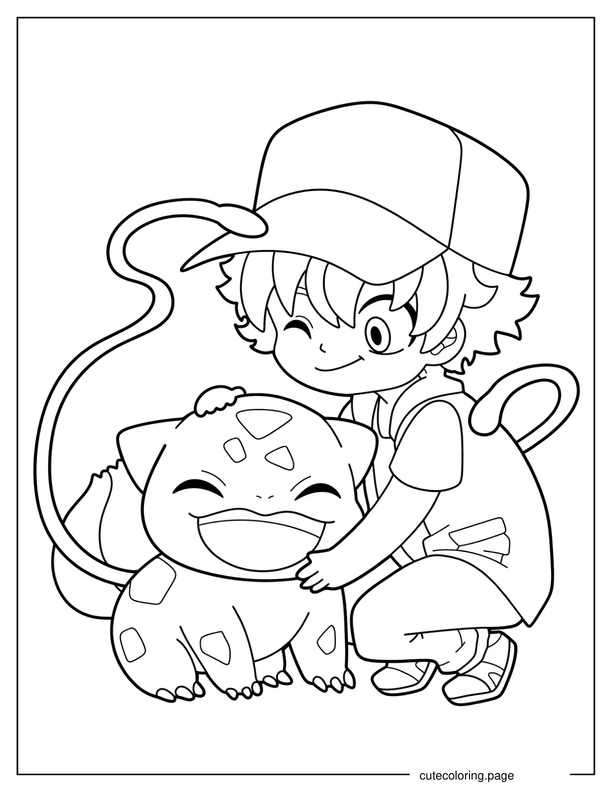 My Hero Academia Izuku Midoriya Crossover With Bulbasaur coloring page