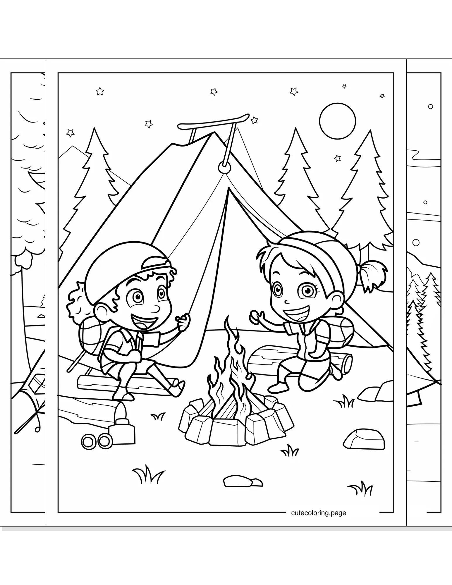 camping coloring pages coloring page