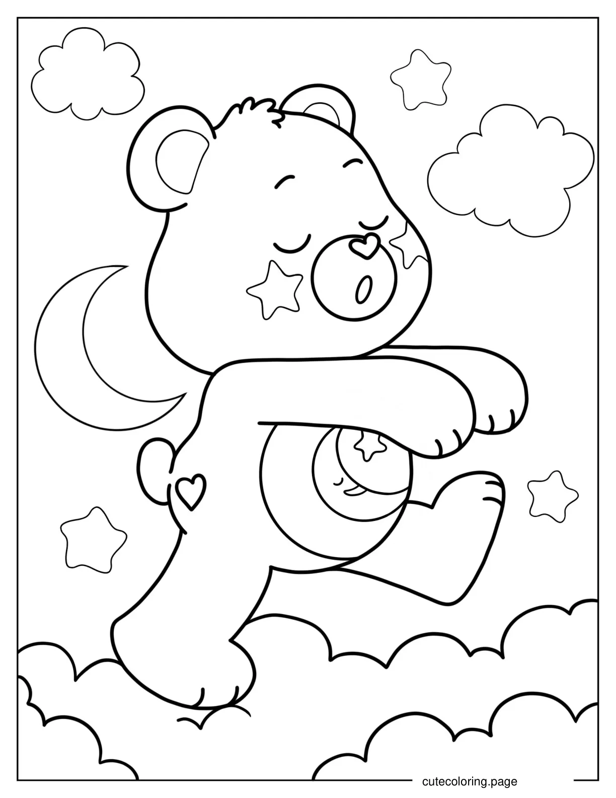 Bedtime Bear Sleepwalking Coloring In coloring page