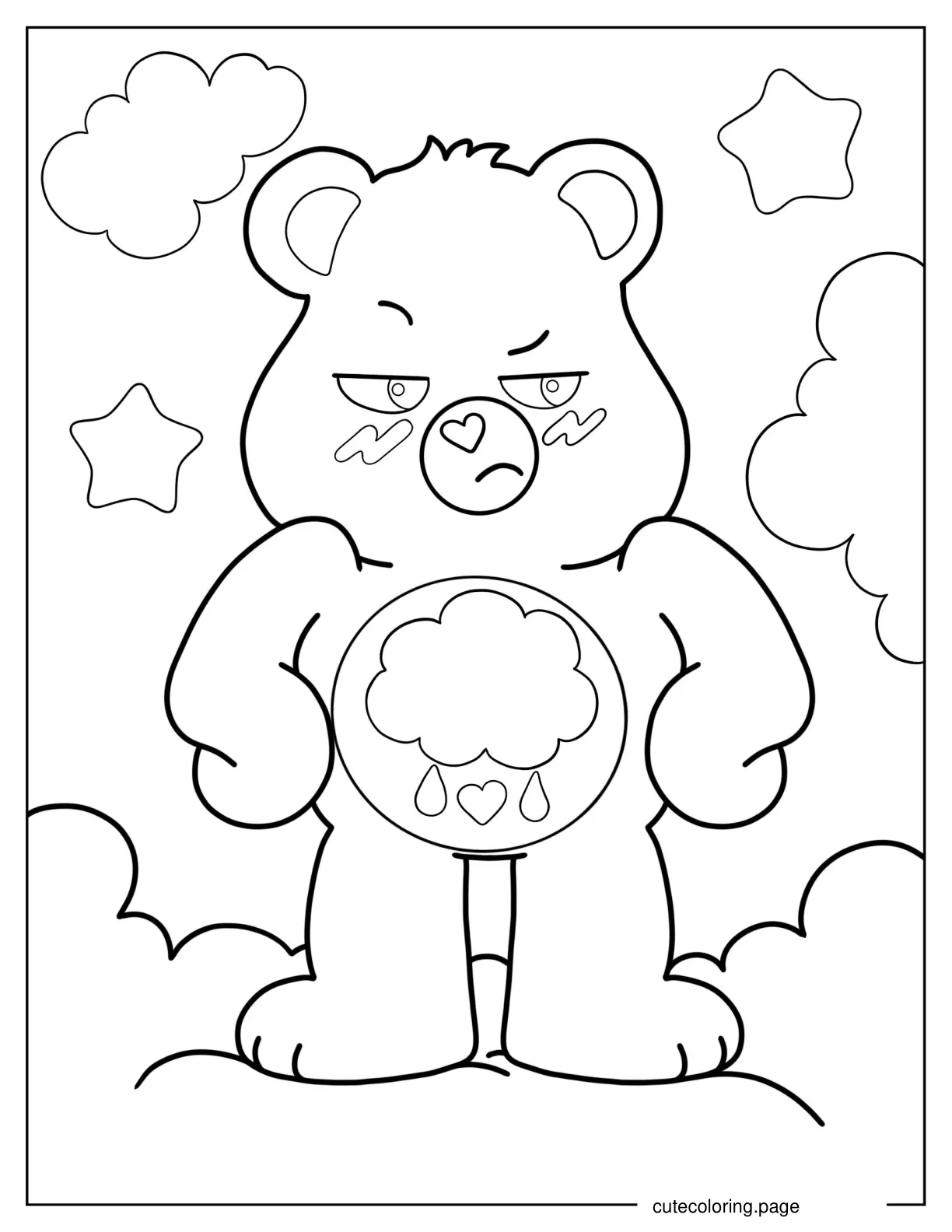 Easy Grumpy Care Bear Coloring In coloring page