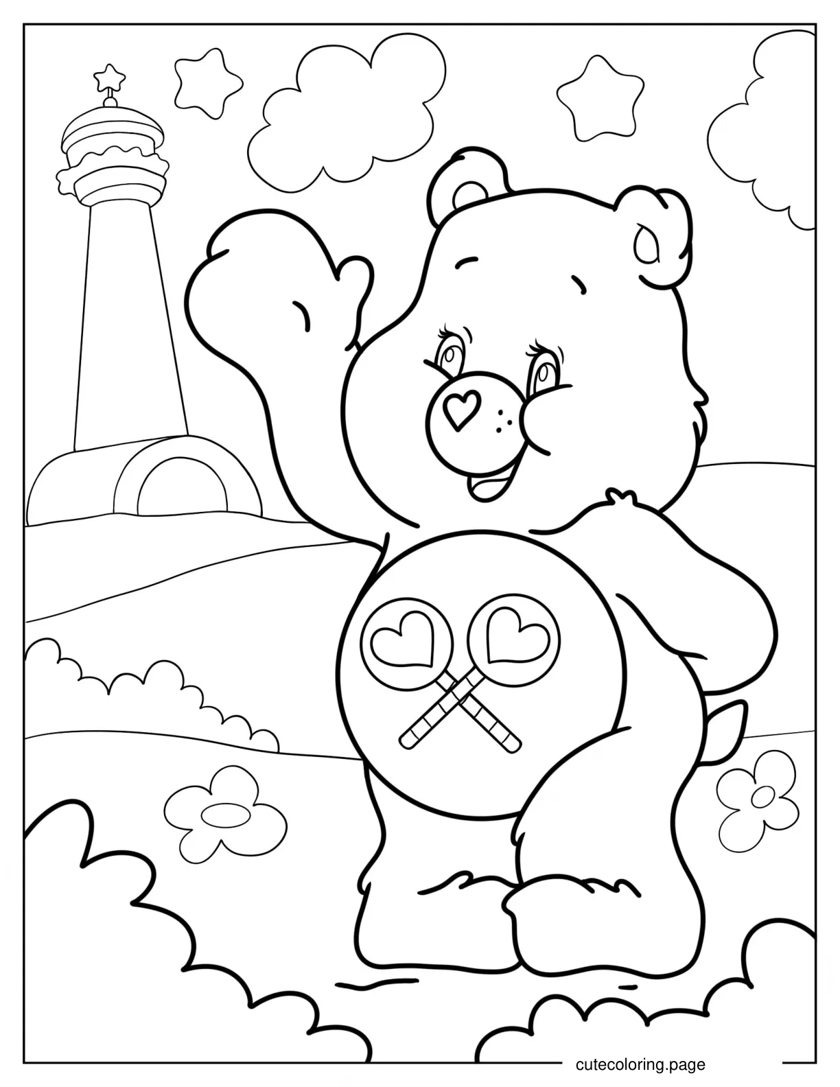 Share Bear Waving coloring page