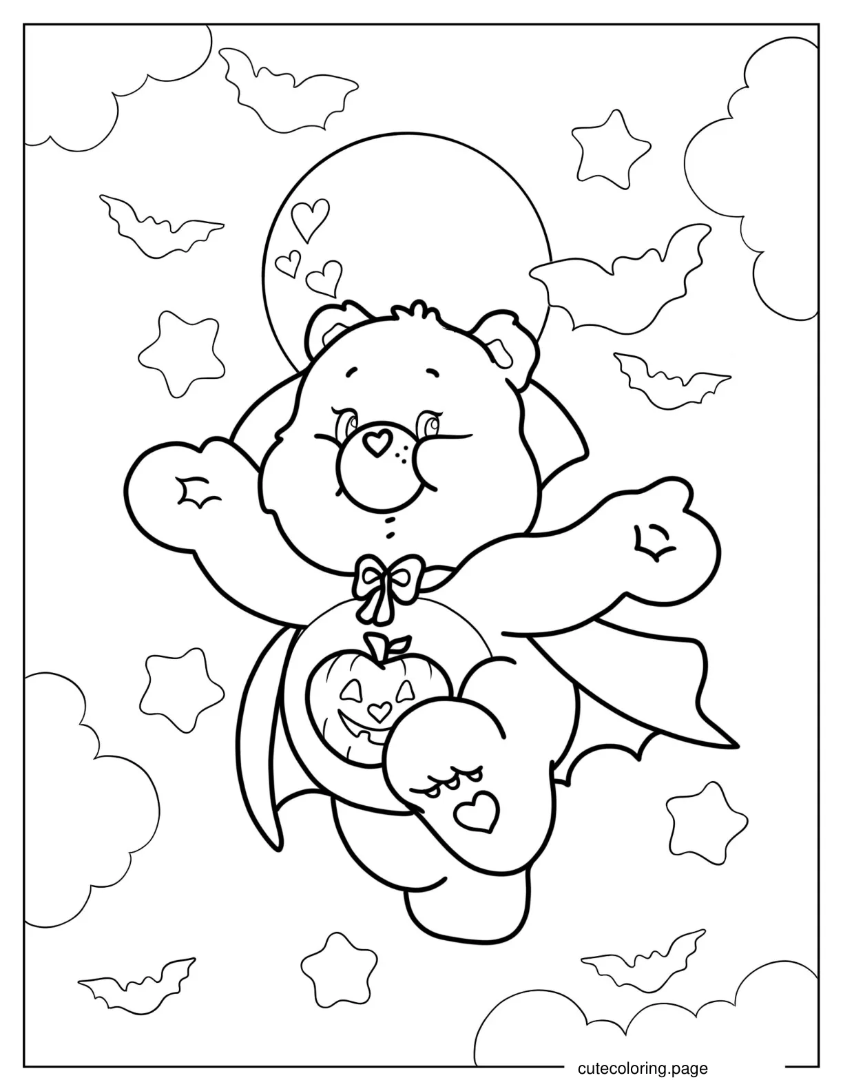 Trick Or Sweet Bear In Dracula Halloween Costume coloring page