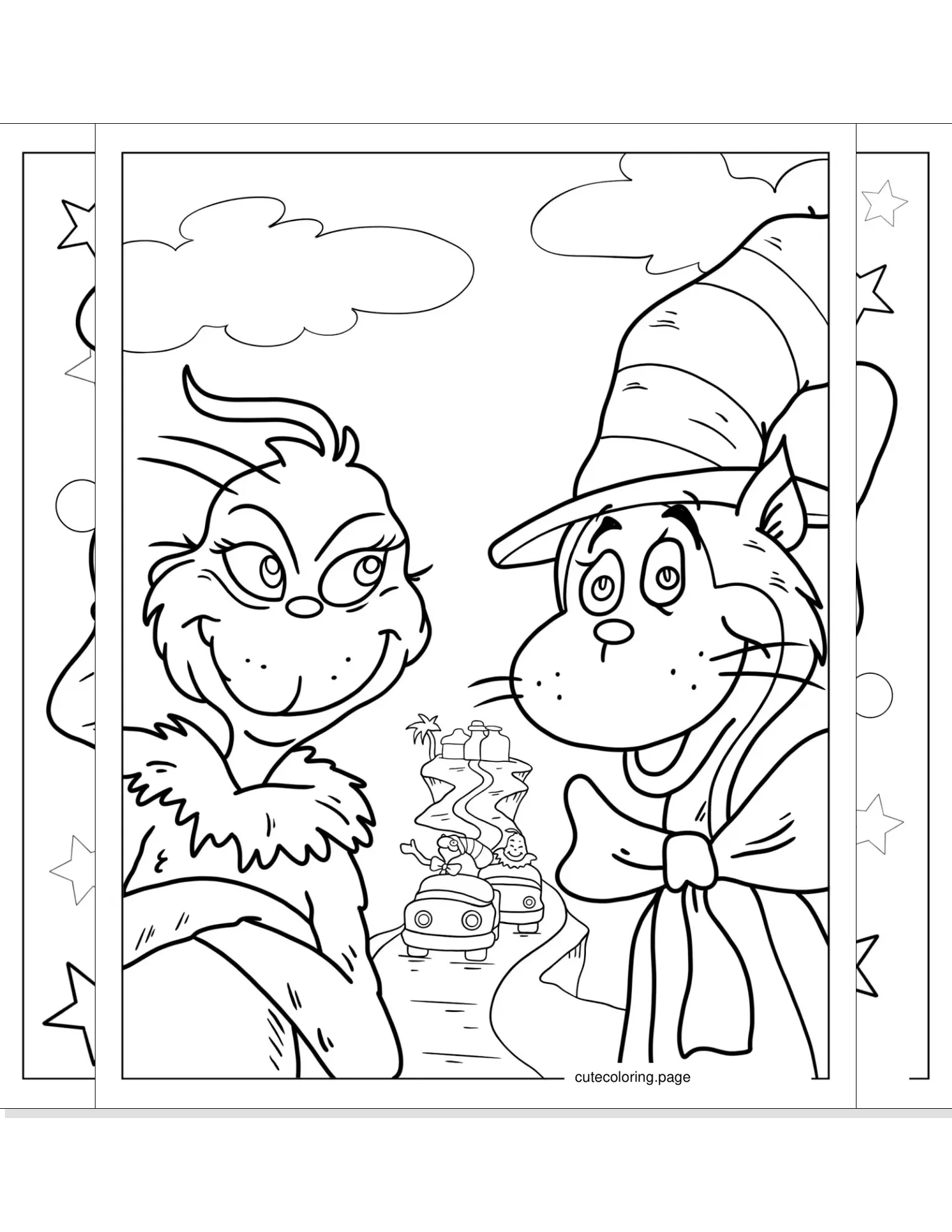 cat in the hat coloring pages coloring page