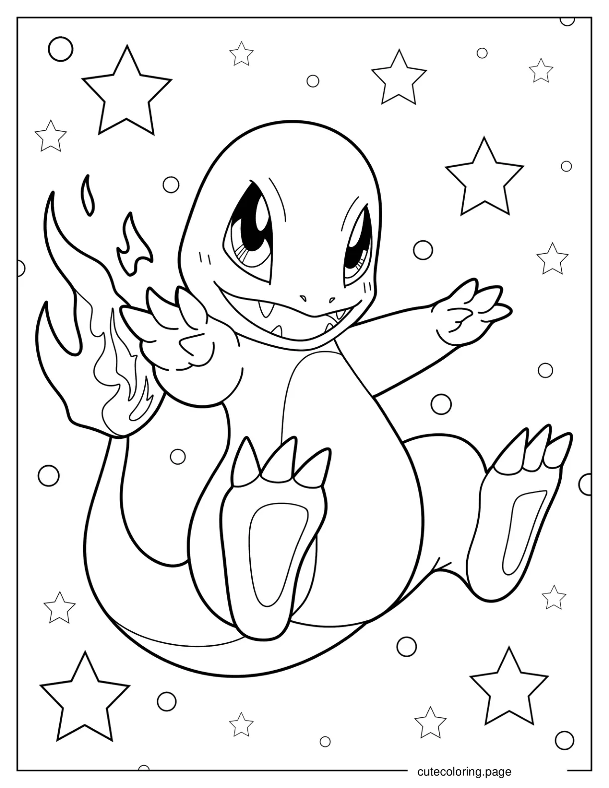 Anime Charmander Coloring Page For Kids coloring page