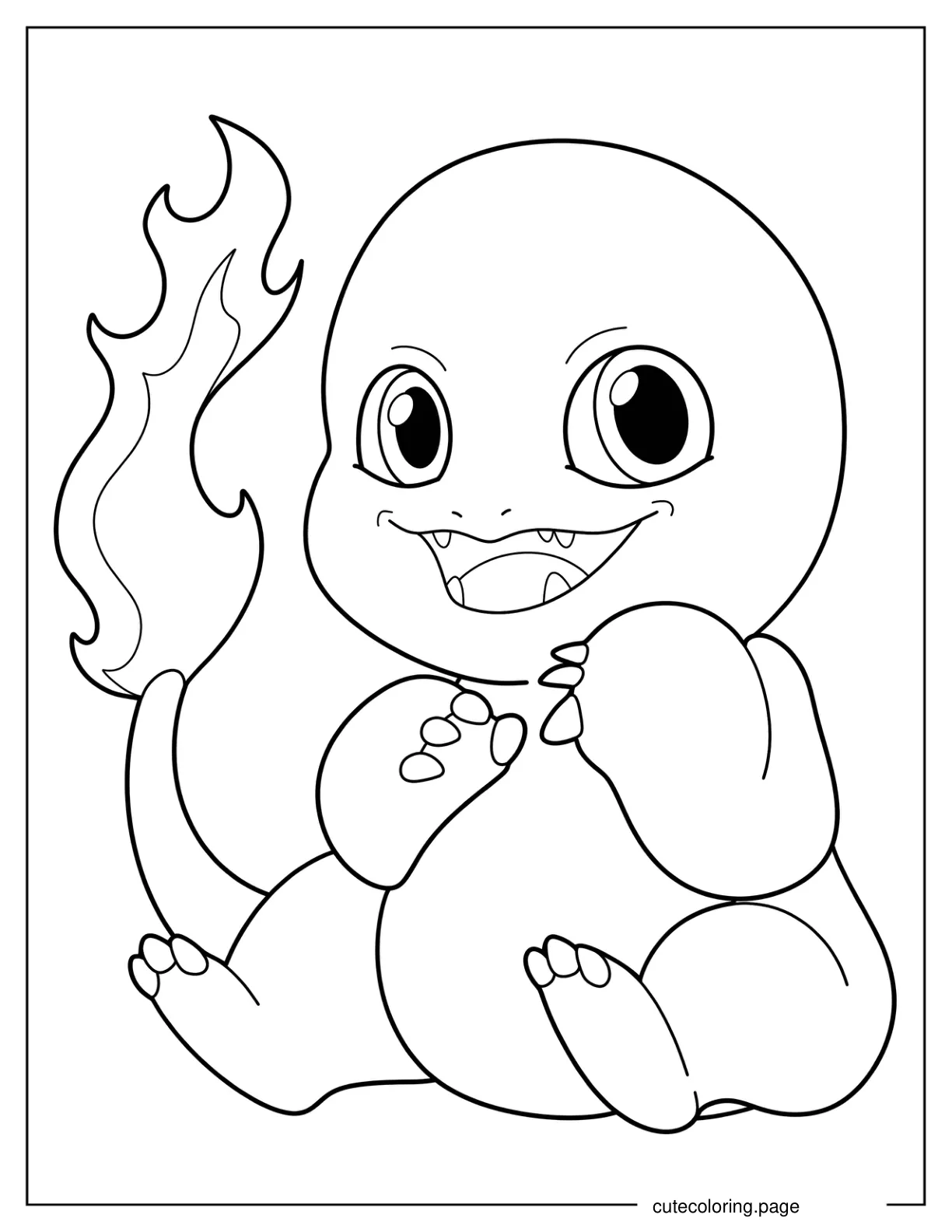 Easy Charmander Coloring Page For Preschoolers coloring page