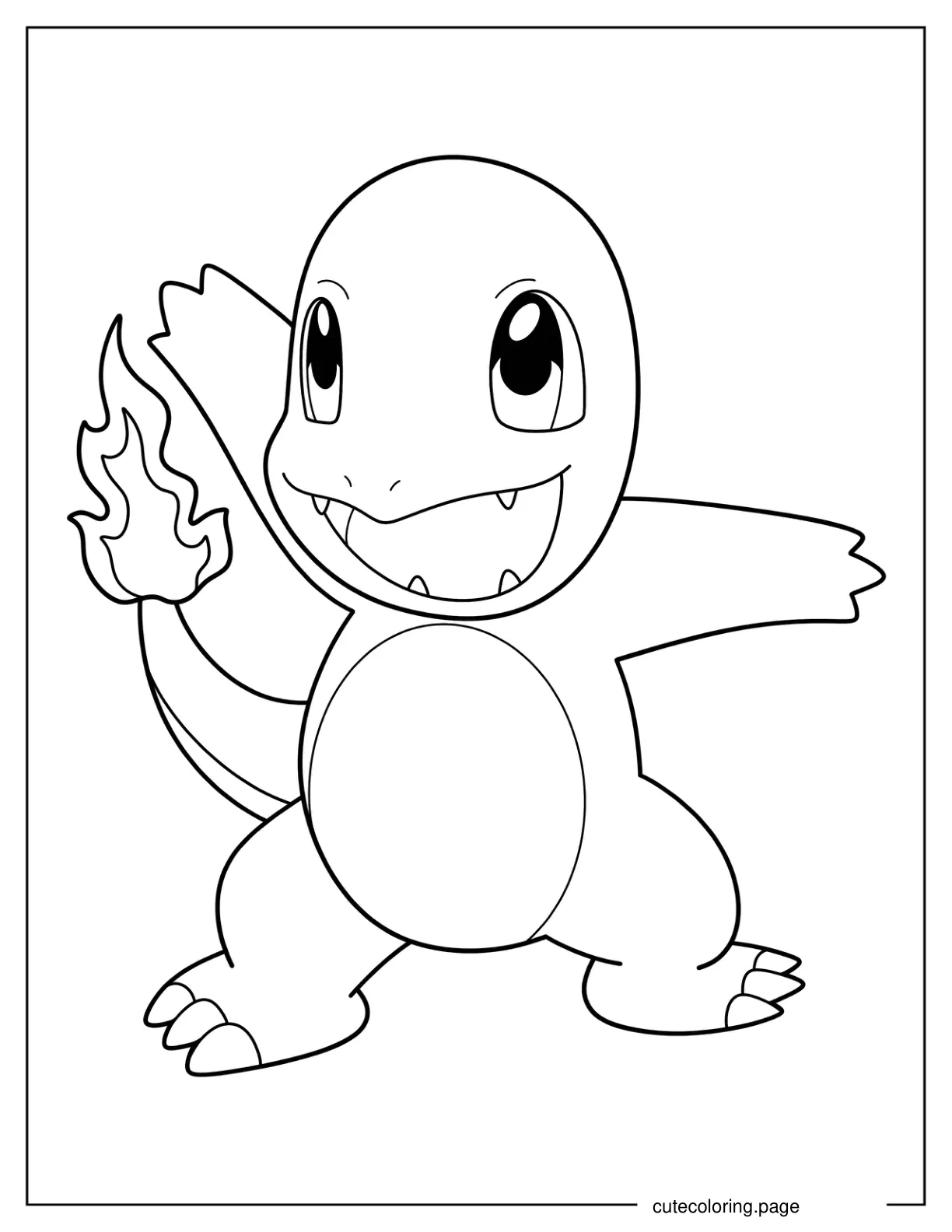 Easy Charmander Grinning Coloring Sheet coloring page