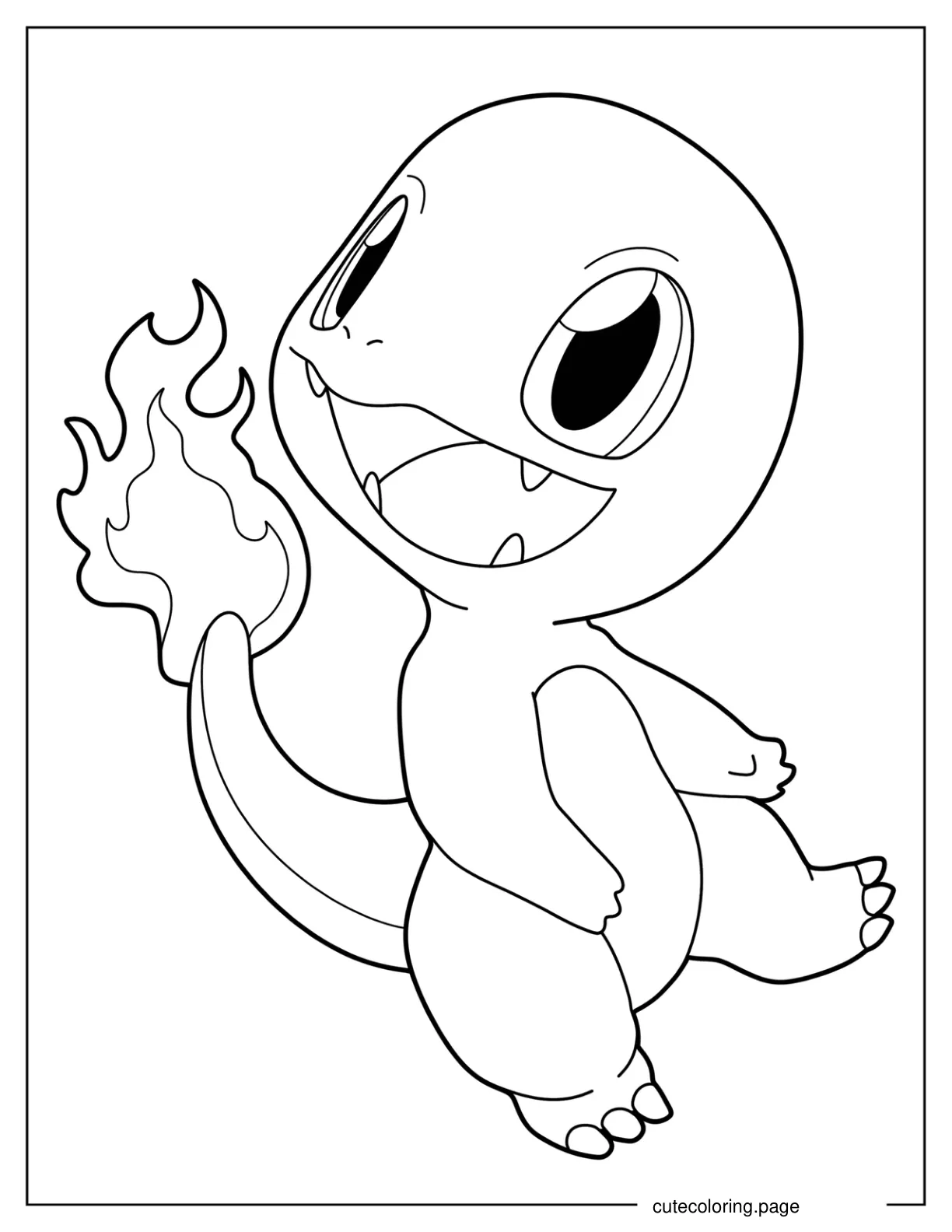 Kawaii Charmander Outline For Preschoolers coloring page