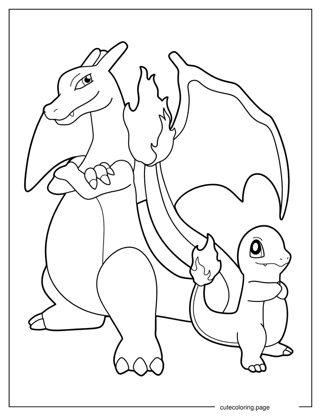 Mewtwo And Charmander Coloring Sheet coloring page