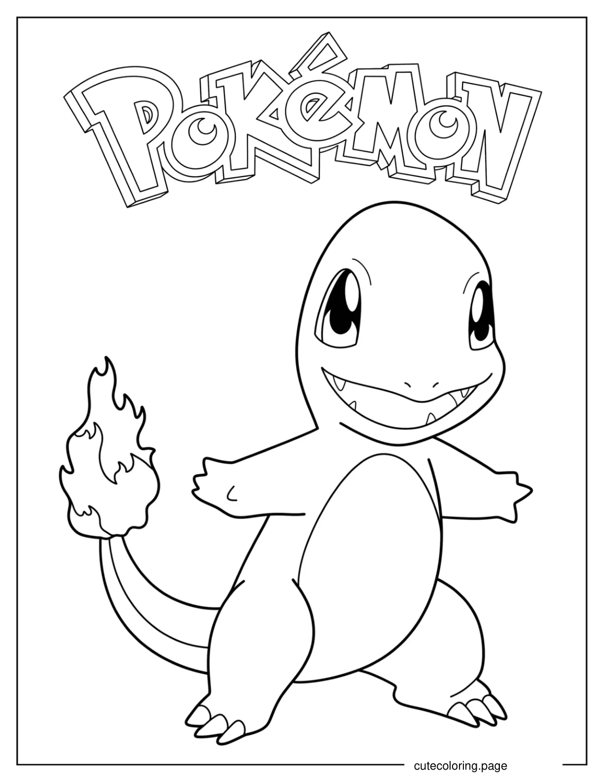 Simple Charmander Poster For Kids coloring page