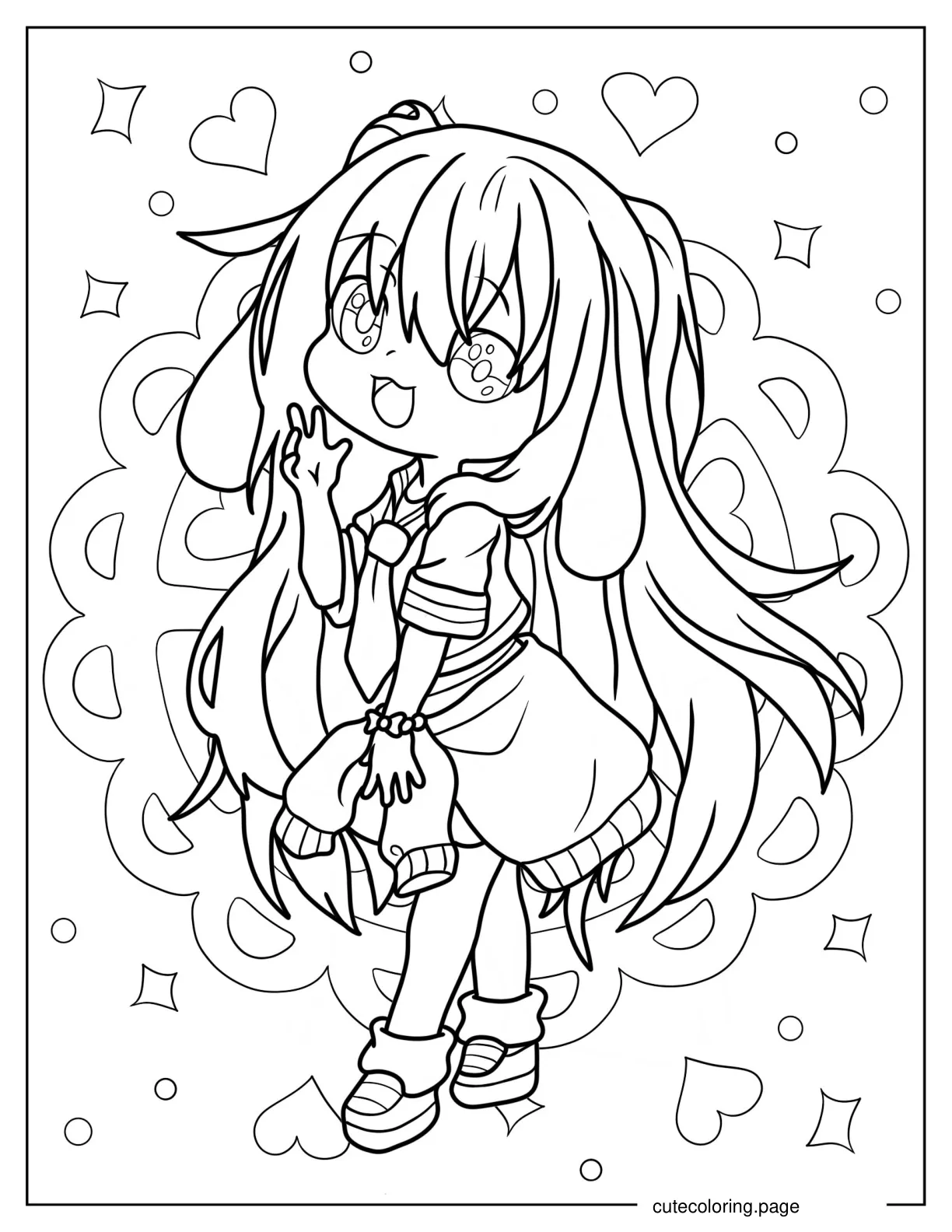 Bunny Girl Waving In High School Uniform Coloring Page coloring page