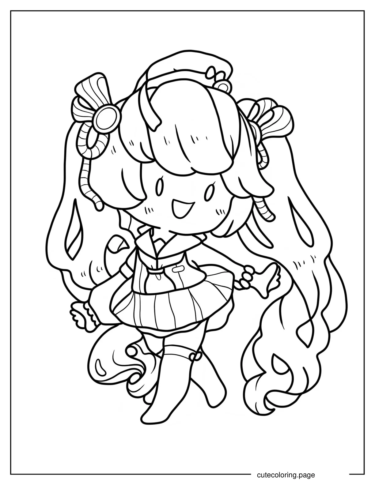 Chibi Hatsune Miku Coloring Page coloring page