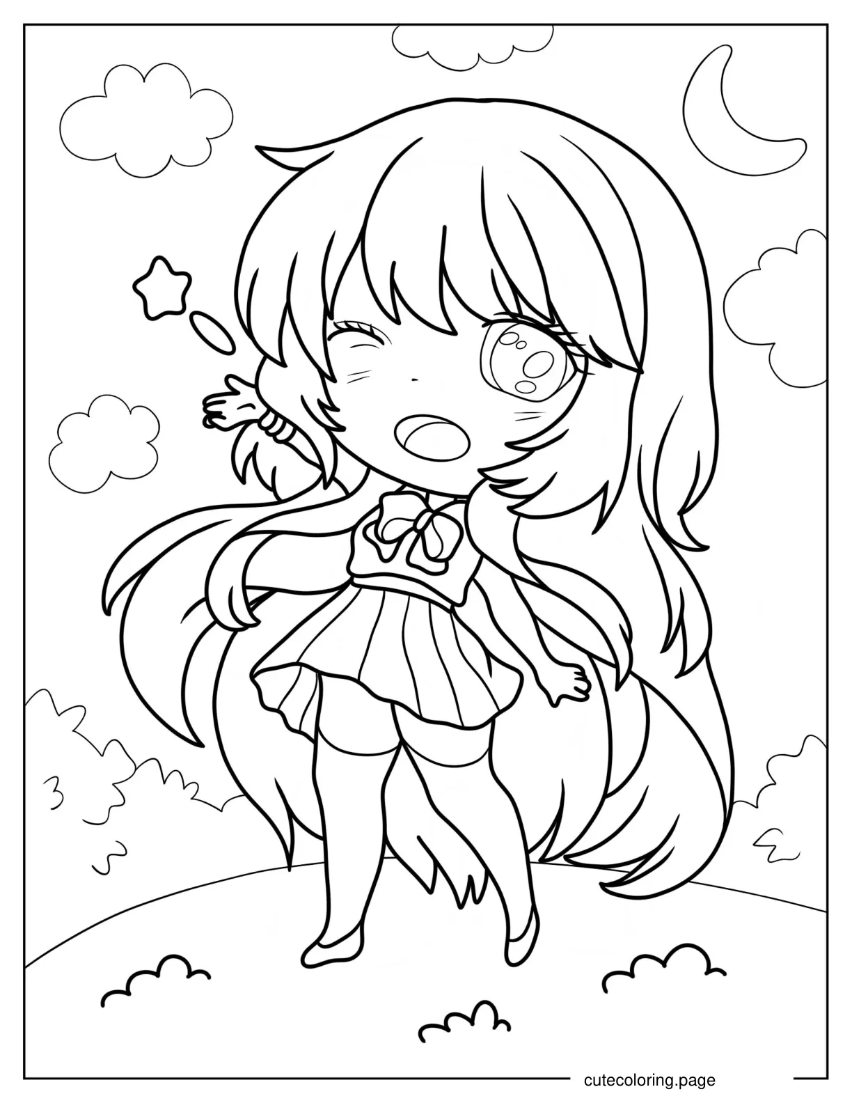 Chibi Seiko Poptaku Coloring Page coloring page