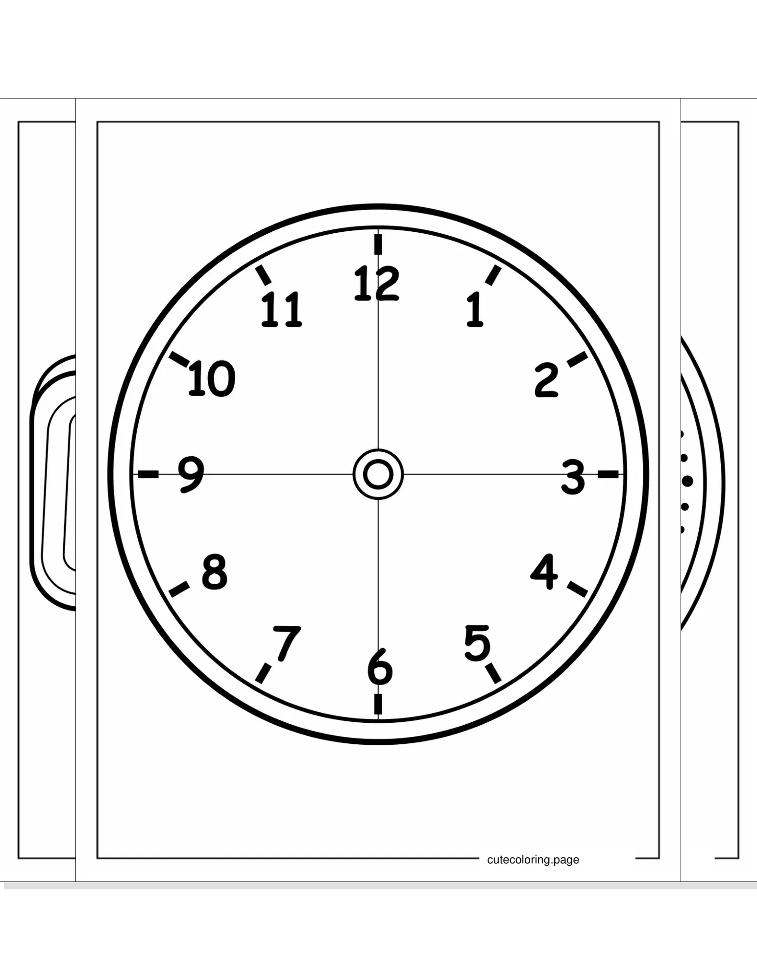 clock coloring pages coloring page