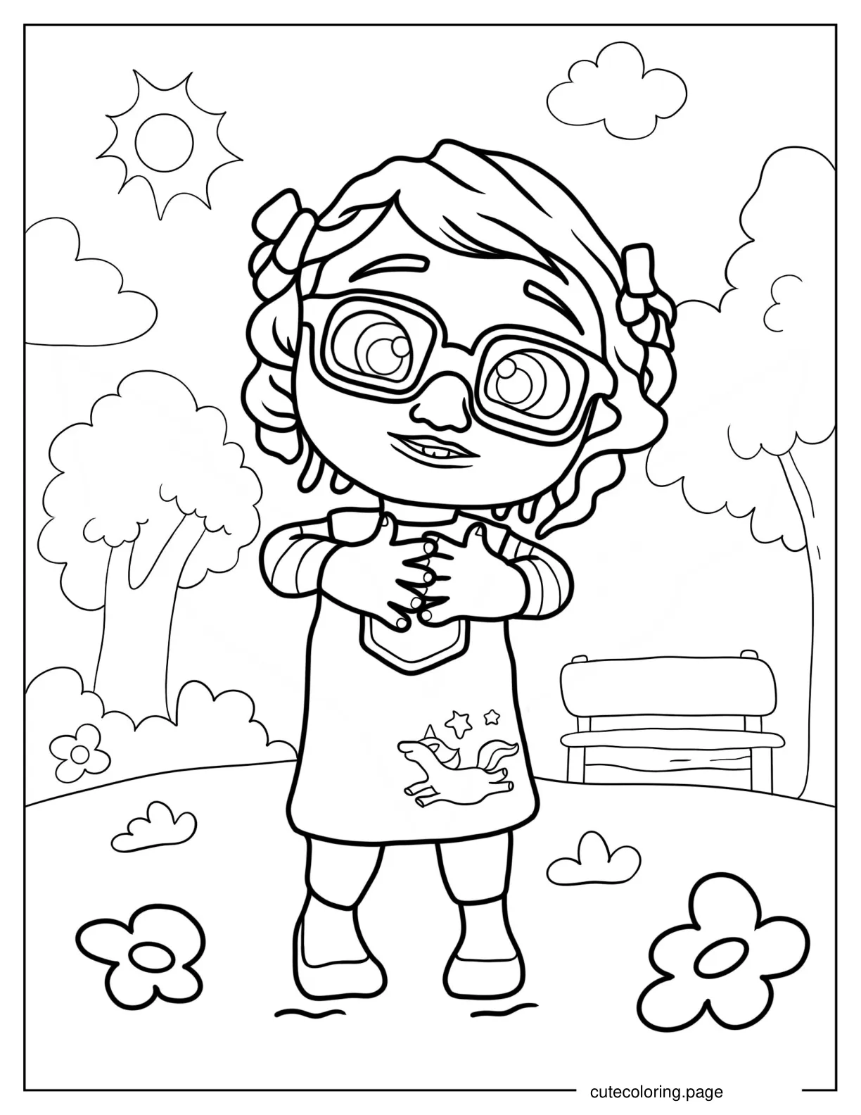 Bella In A Park Coloring Sheet coloring page