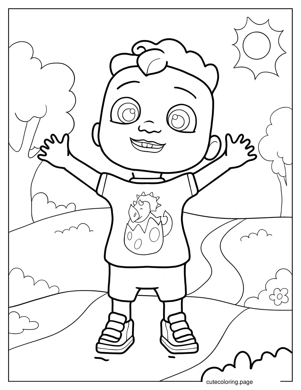 Cody With Arms Up Coloring Sheet coloring page