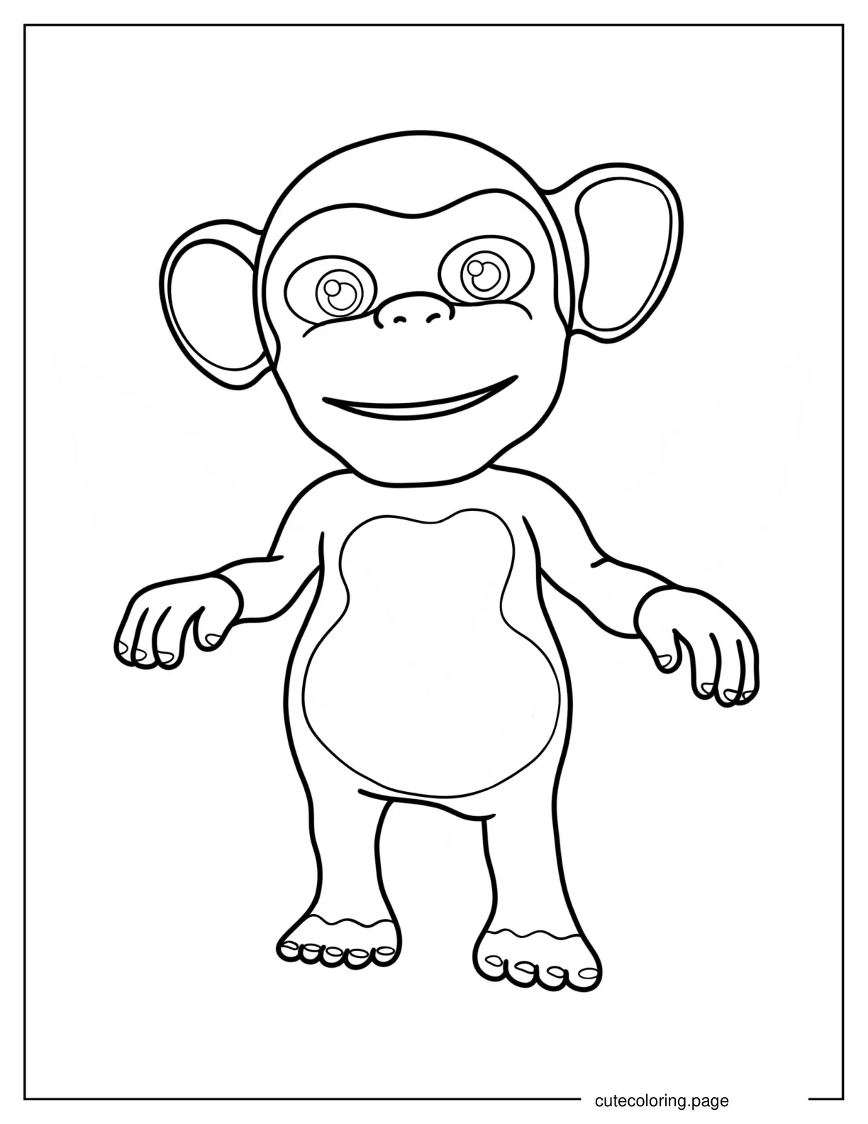 Cute Mochi The Monkey CoComelon coloring page