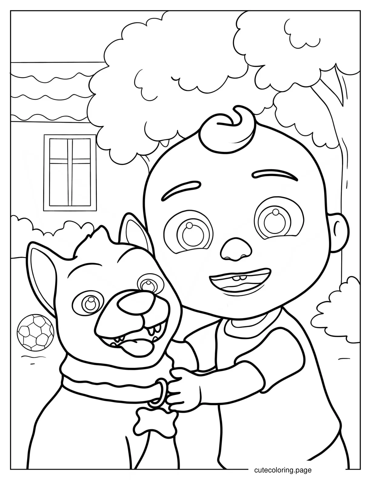 Detailed JJ Holding Bingo Coloring Page coloring page