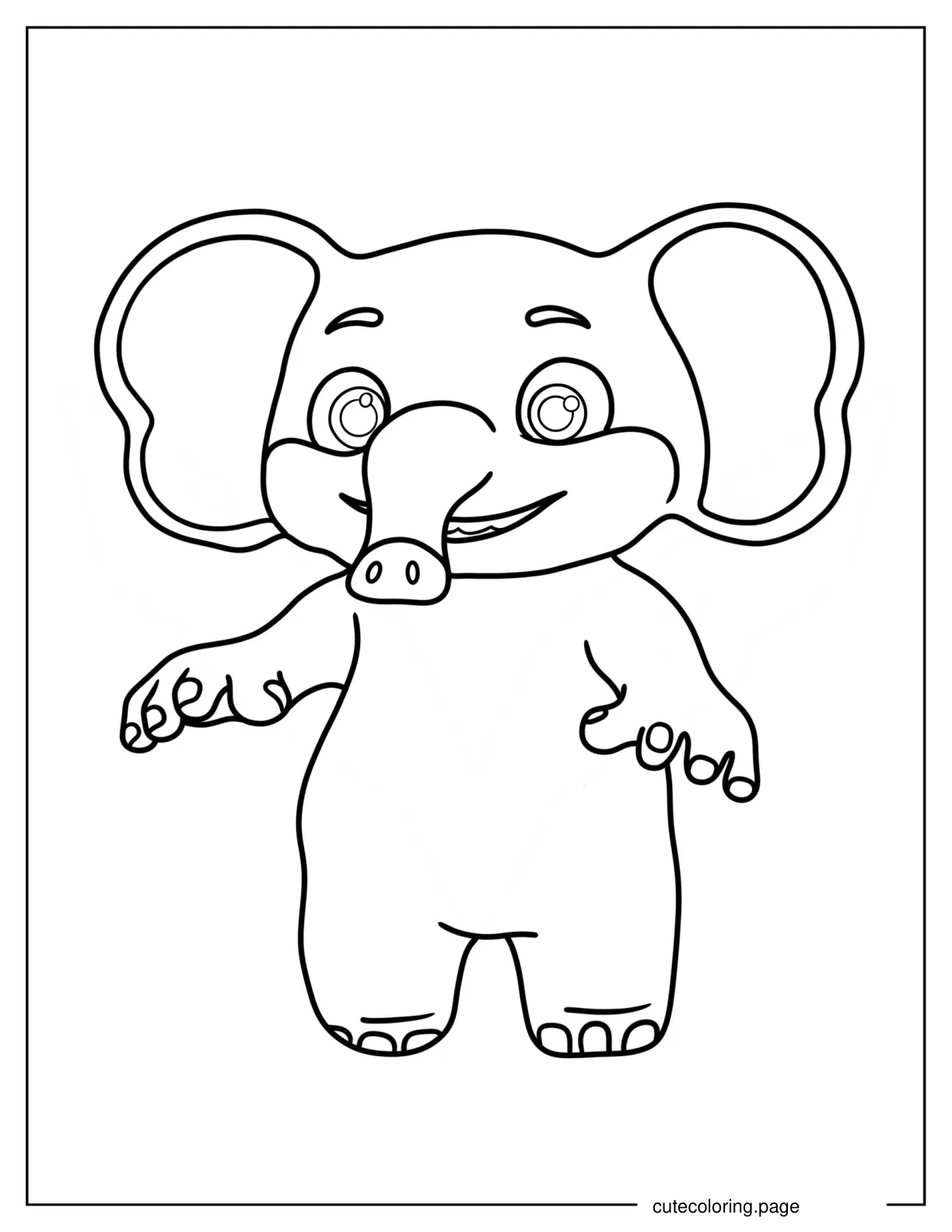 Ello The Elephant Coloring Page For Preschoolers coloring page