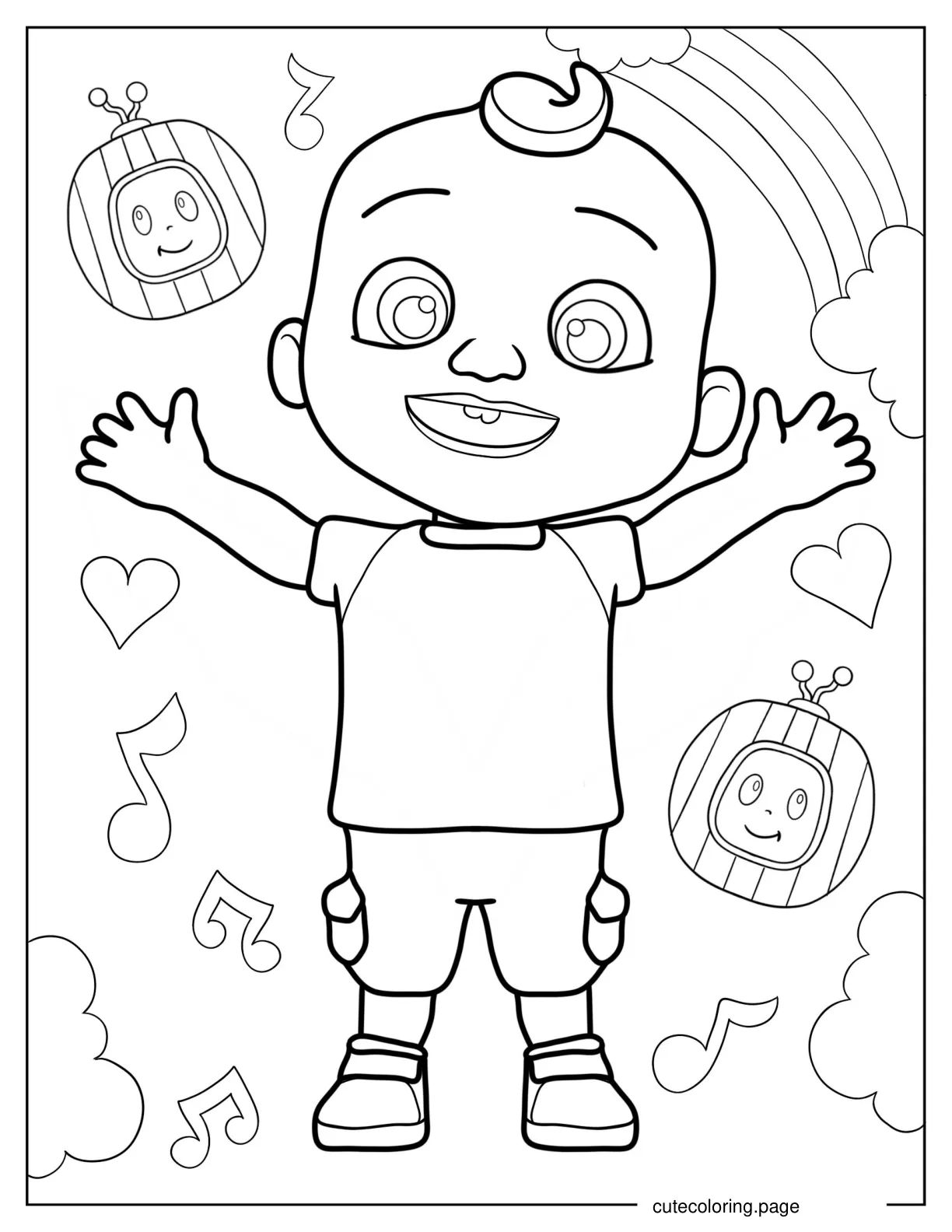 Happy JJ Of CoComelon Coloring Page coloring page