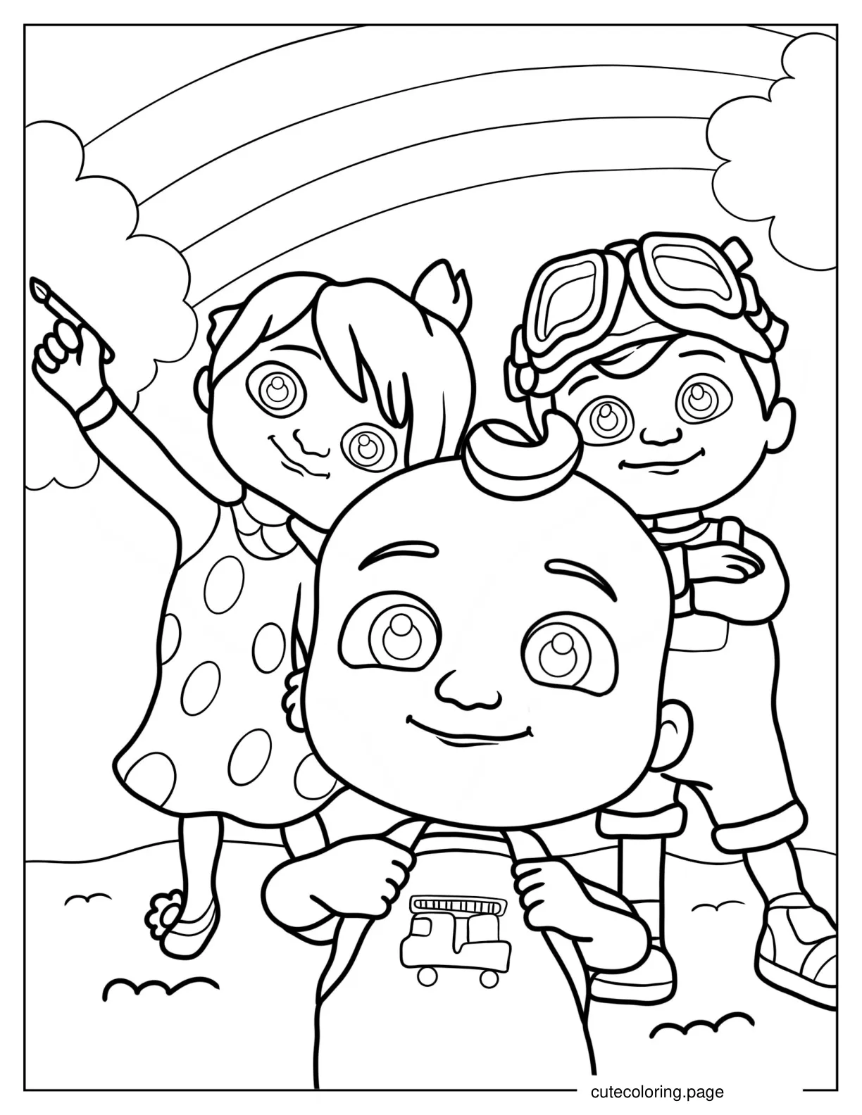 Yoyo JJ And TomTom Coloring Sheet For Kids coloring page