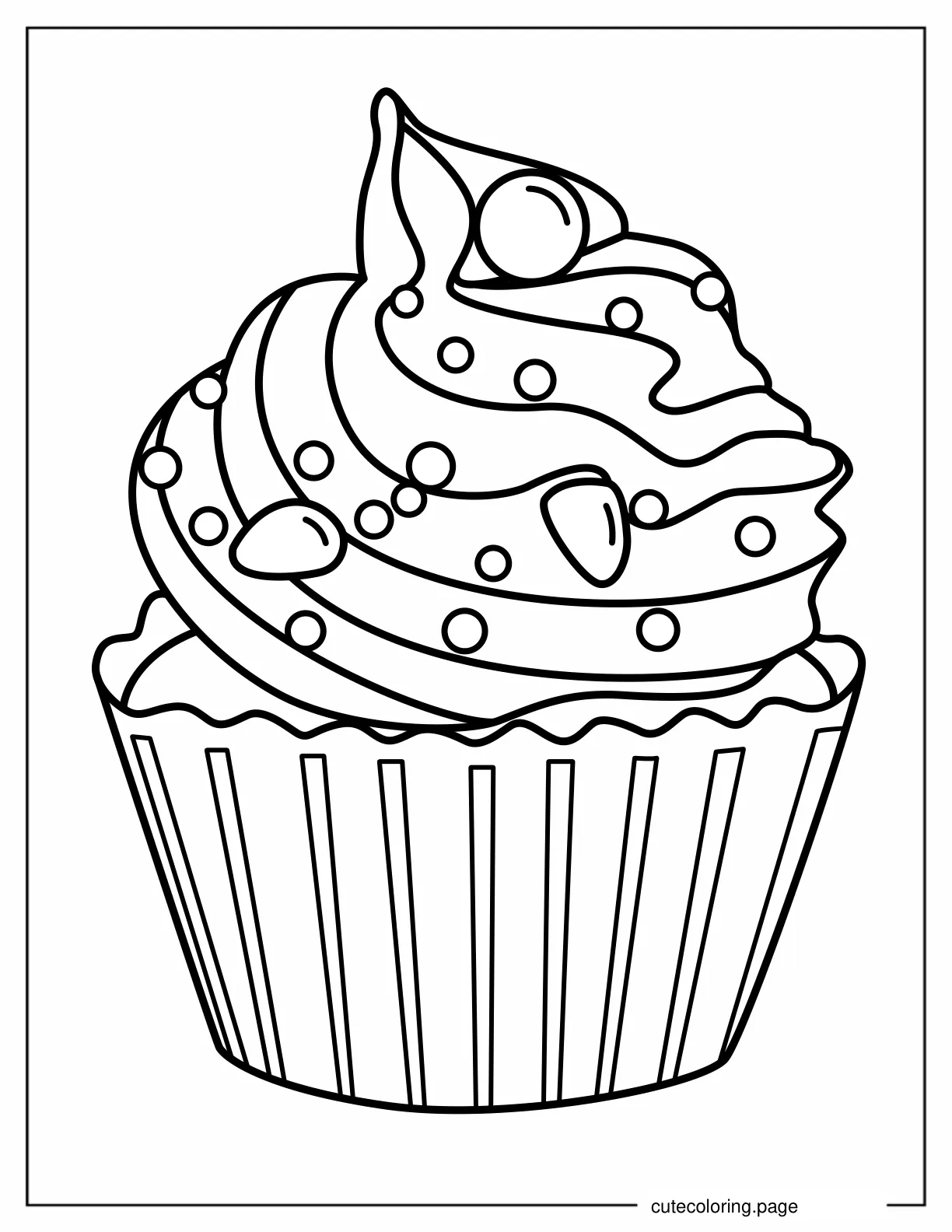 Coloring Sheet Of Cupcake For Toddlers coloring page