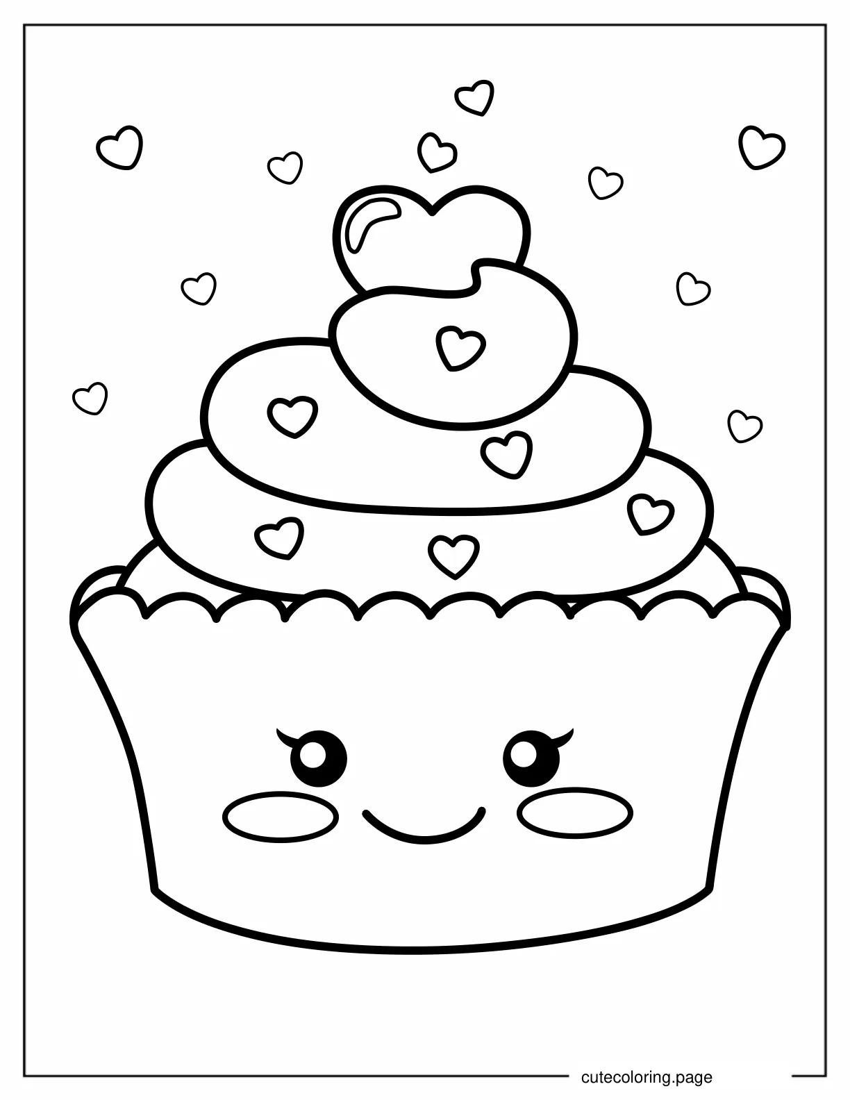 Coloring Sheet Of a Cupcake For Preschoolers coloring page