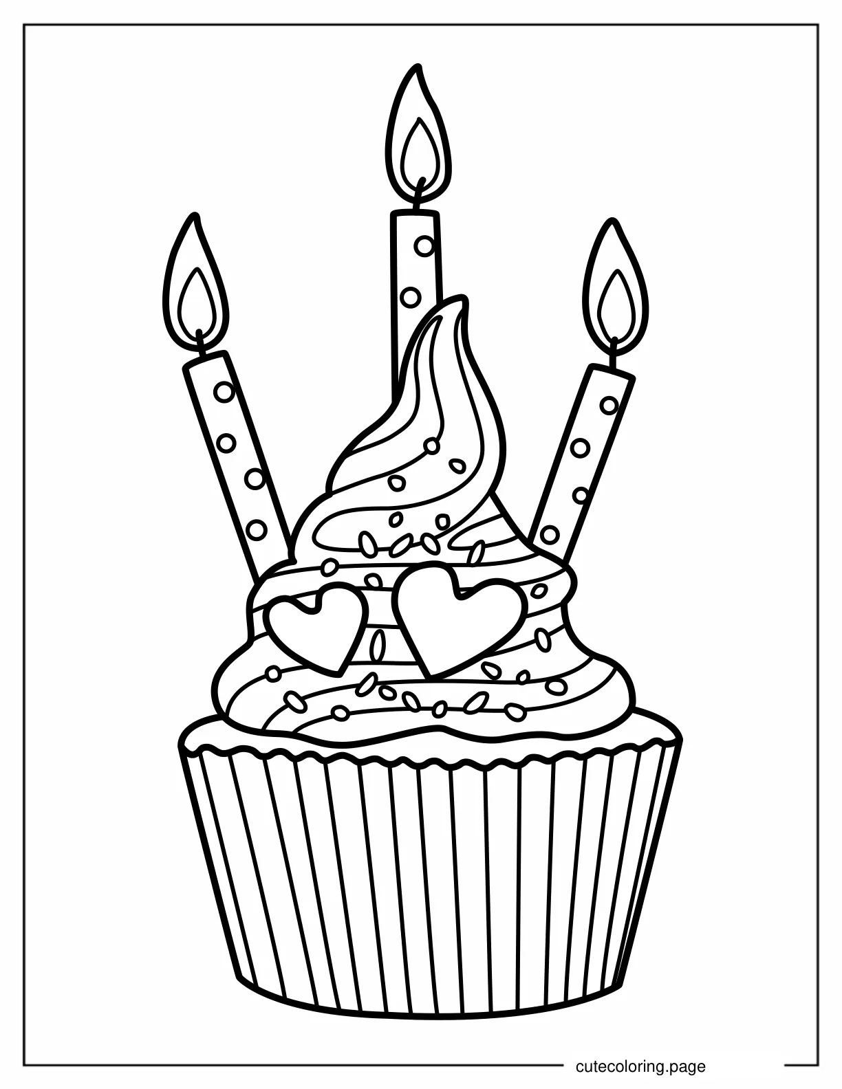 Happy Birthday Cupcake Coloring Sheet coloring page