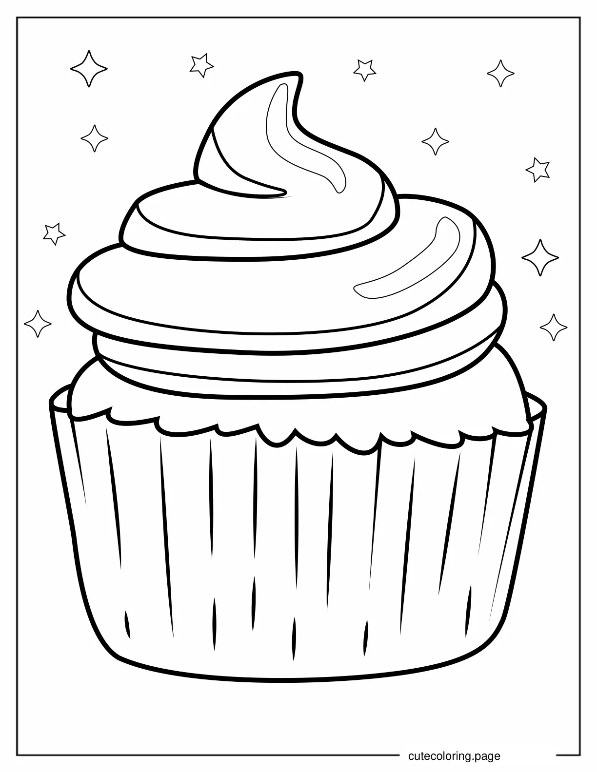 Vanilla Cupcake Coloring Sheet coloring page