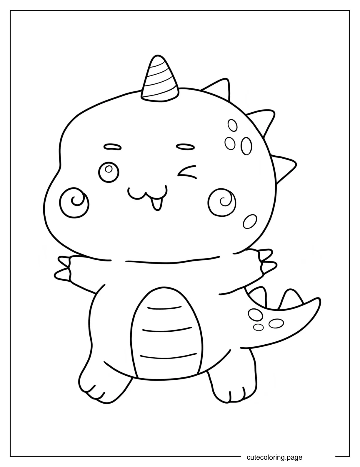 Cute Dragon Coloring Sheet For Preschoolers coloring page