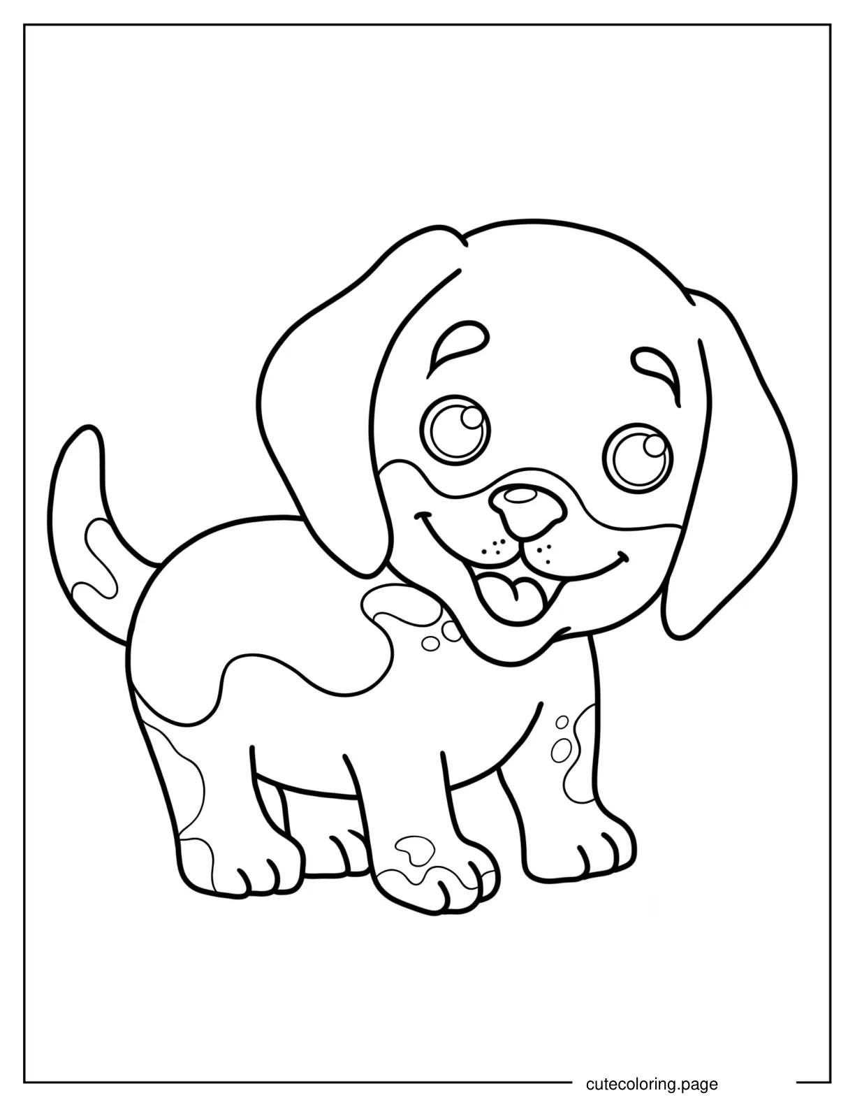 Cute Playful Puppy Coloring Page coloring page