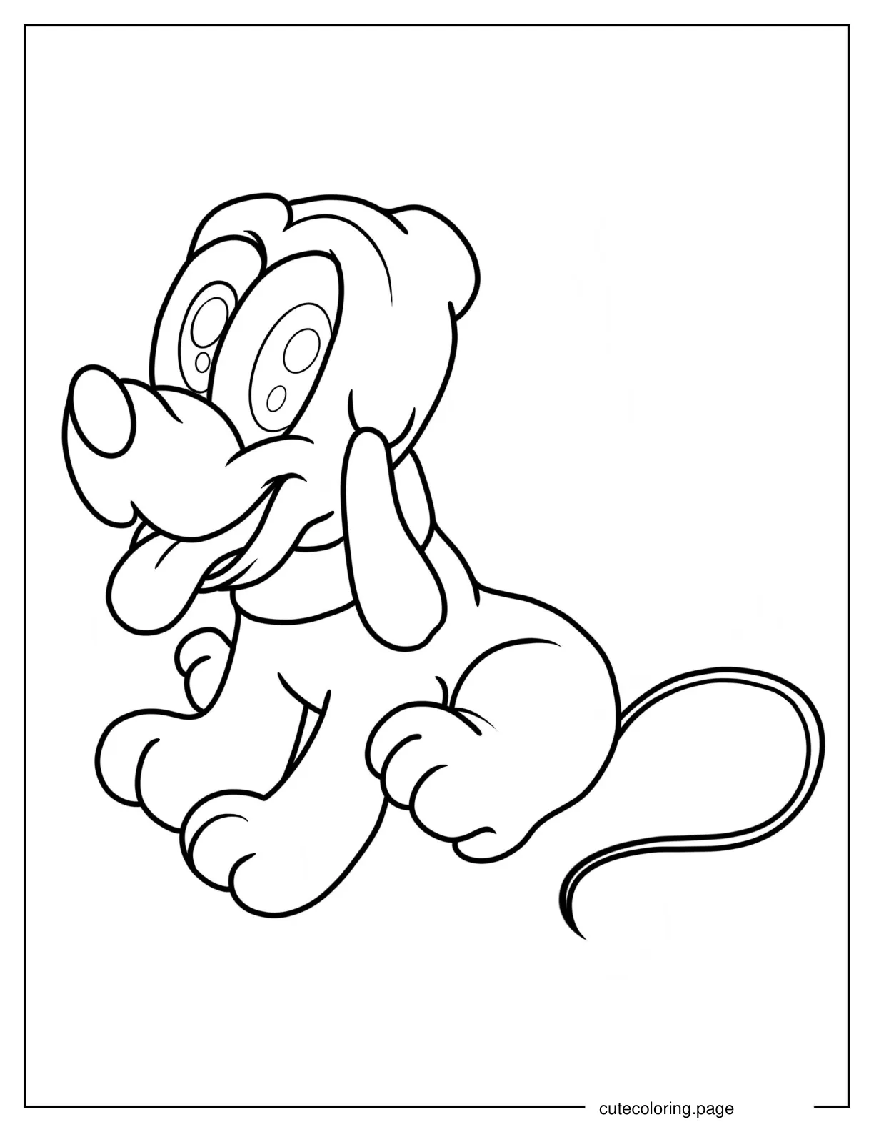 Cute Puppy Pluto Coloring Page For Kids coloring page