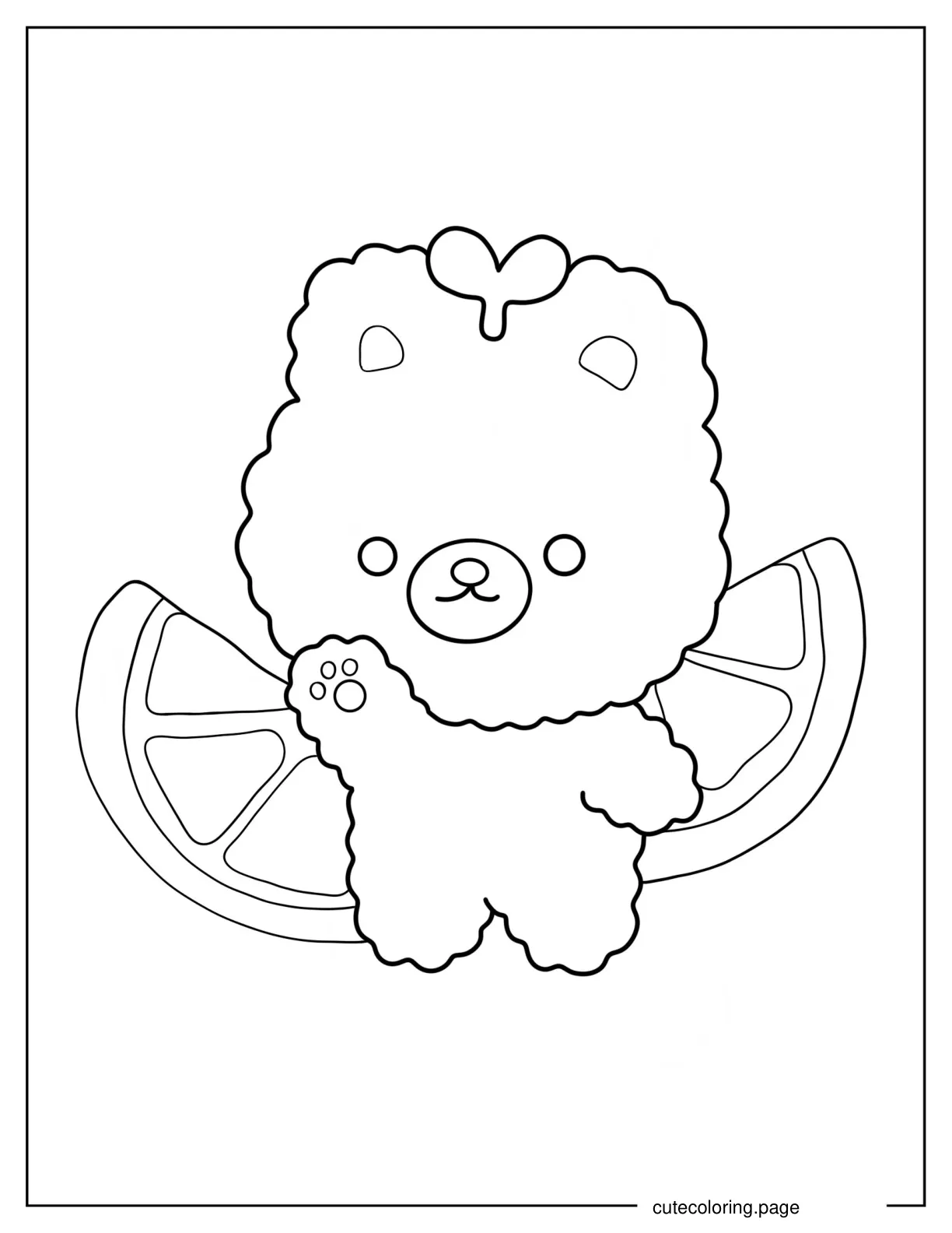 Fluffy Bear Waving With Lemon Slices Coloring Sheet coloring page