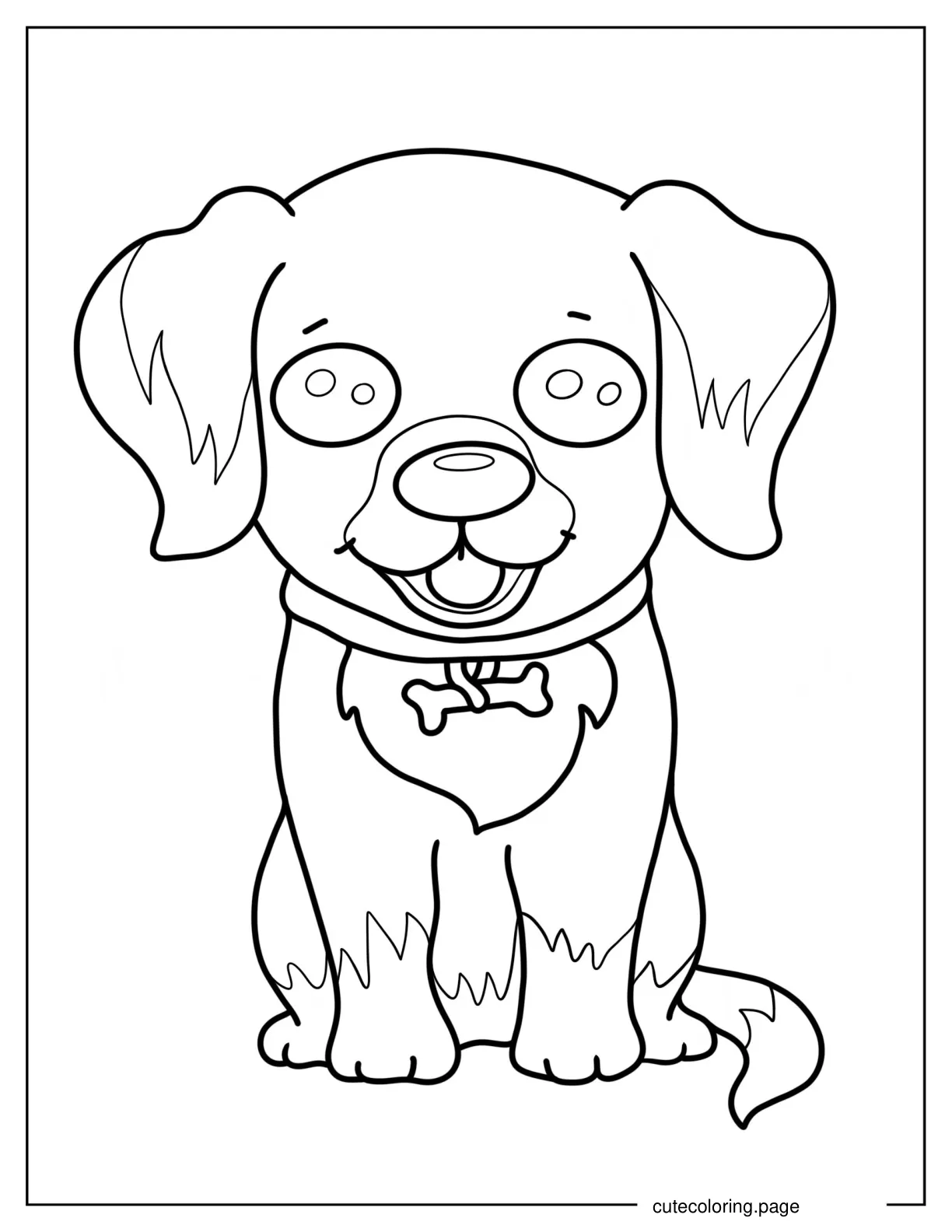 Simple Cartoon Dog Coloring Page coloring page