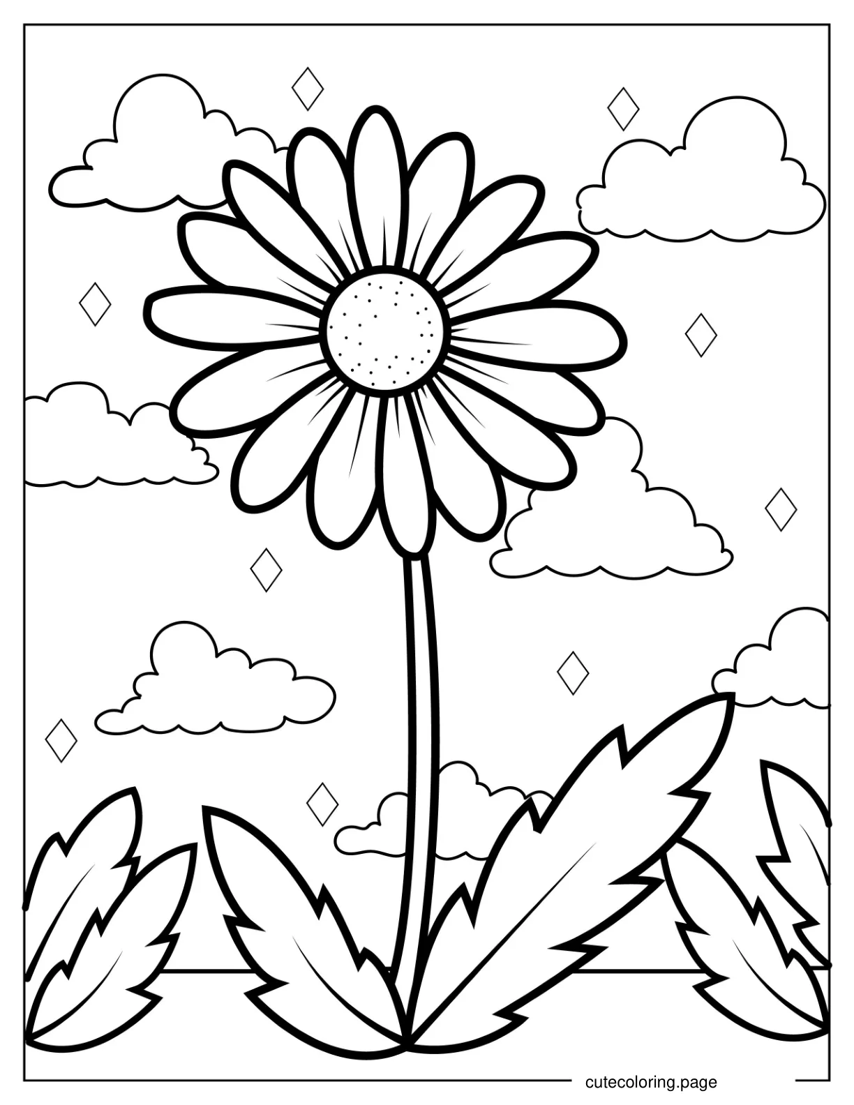 Daisy Coloring Sheet For Toddlers coloring page