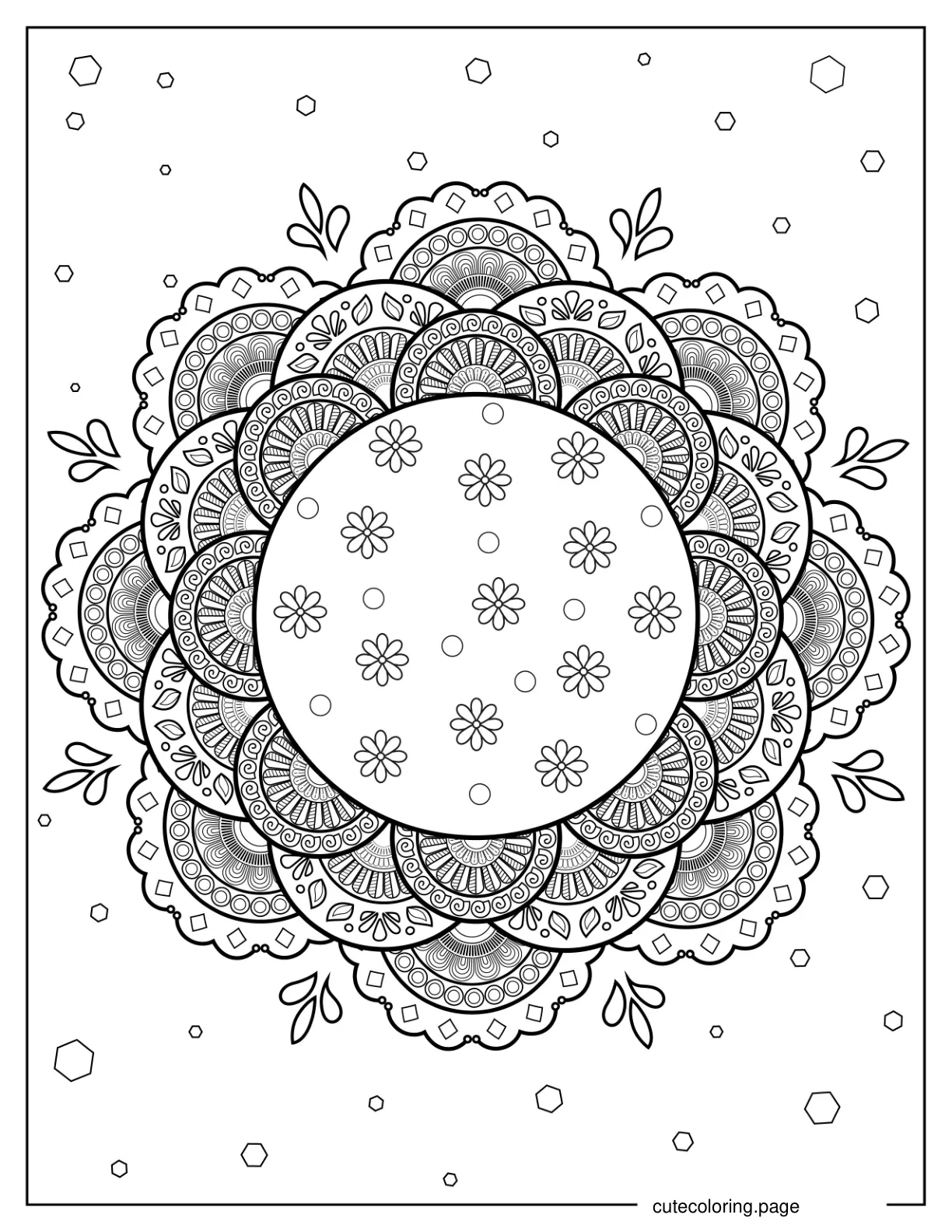 Daisy Mandala Coloring Page coloring page