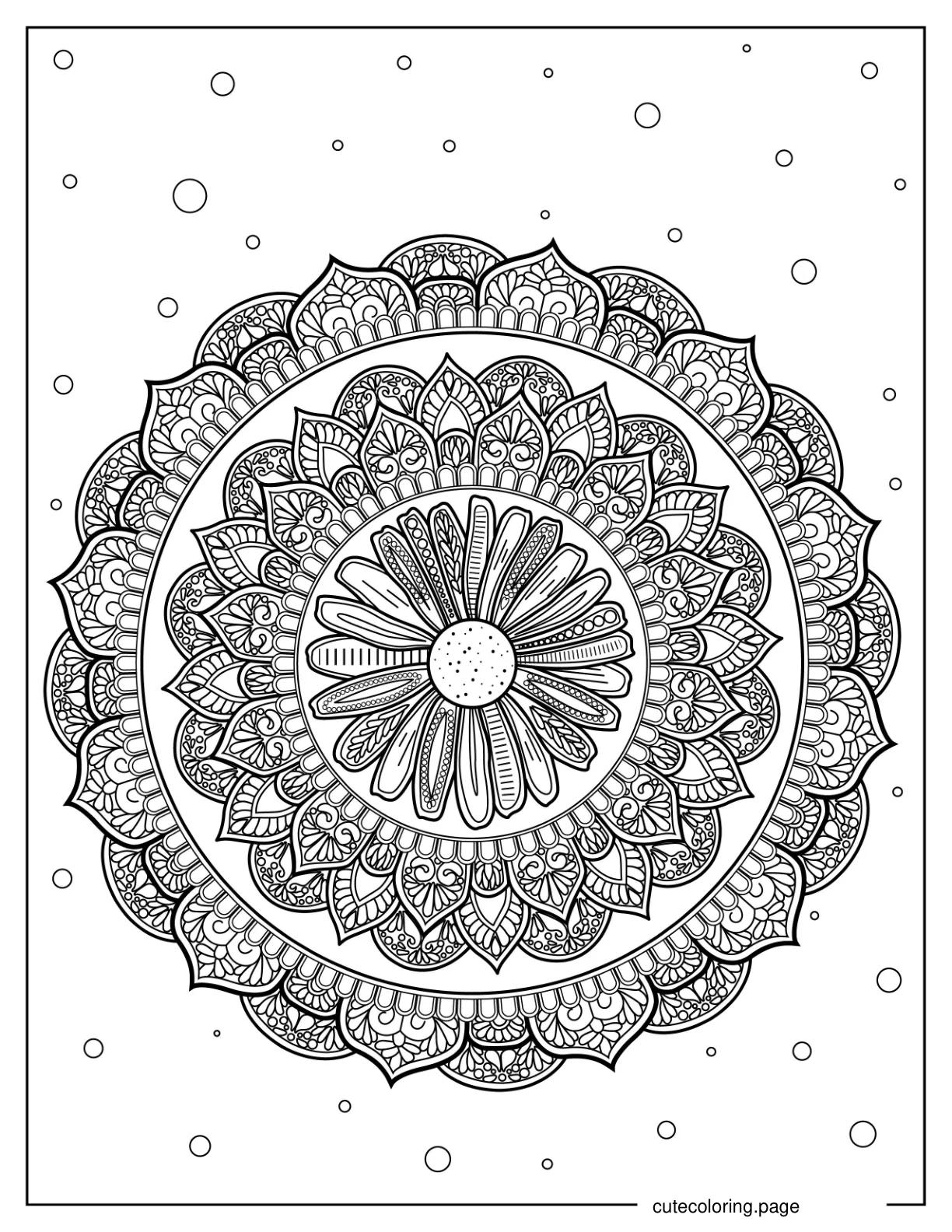 Mandala Daisy To Color For Relaxation coloring page