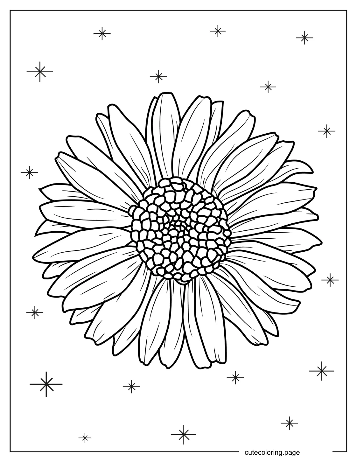 Realistic Daisy Flower To Color coloring page