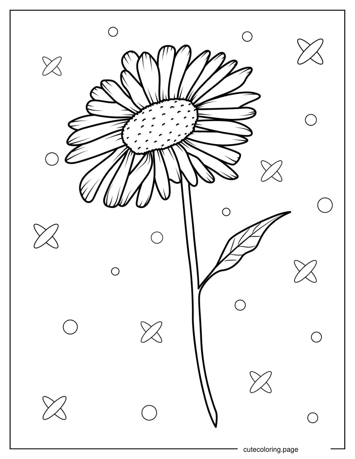 Simple Outline Of a Daisy To Color coloring page