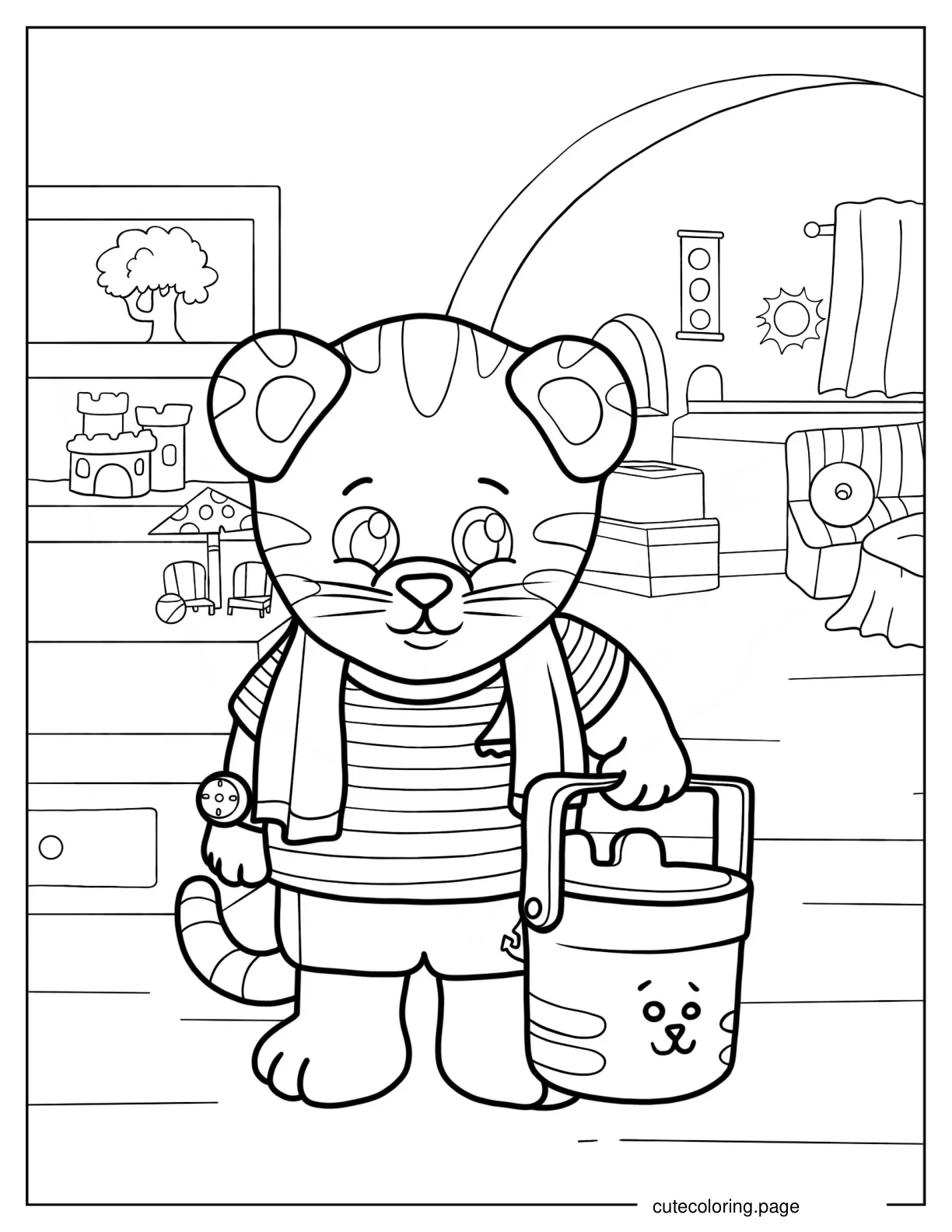 Daniel Tiger Going Swimming coloring page