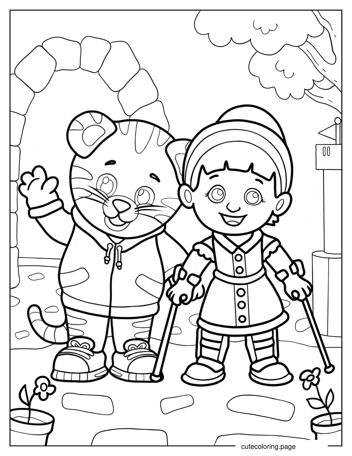 Daniel Tiger Helping Chrissie coloring page