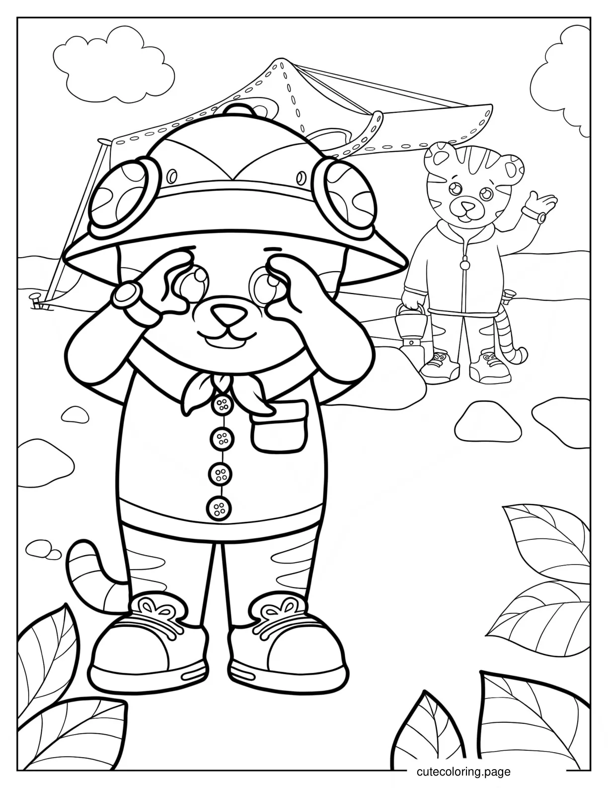 Daniel Tiger In Safari Coloring Sheet coloring page