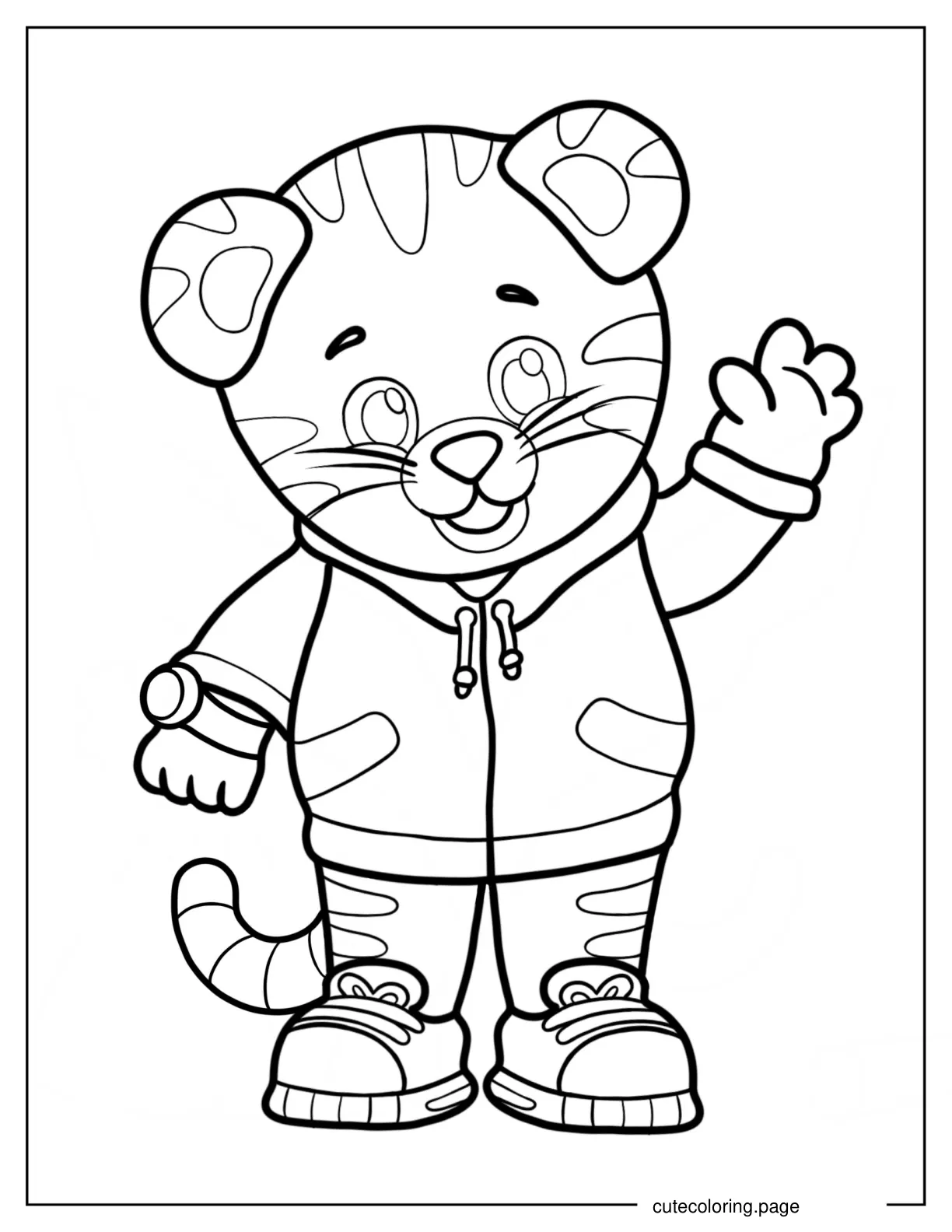 Daniel Tiger Waving Hand Coloring Page coloring page