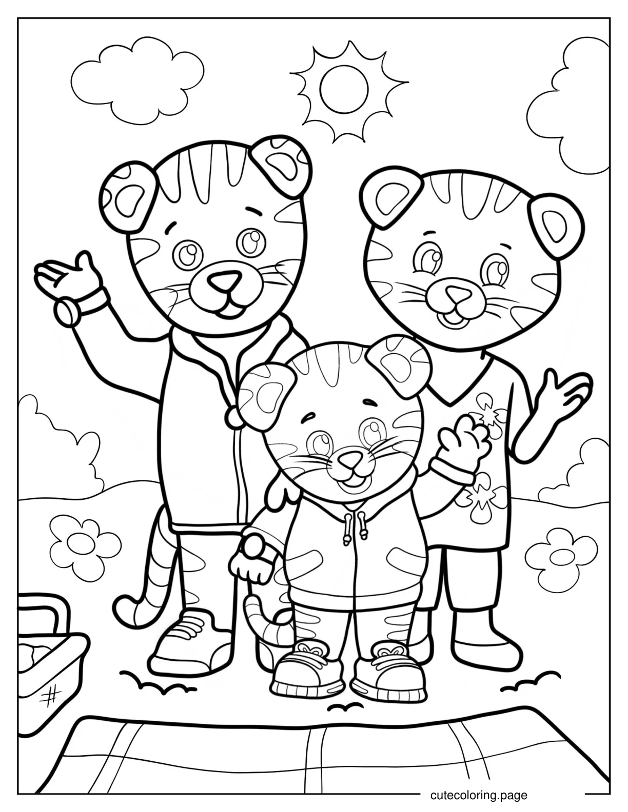 Daniel Tiger With Mom And Dad Tiger coloring page