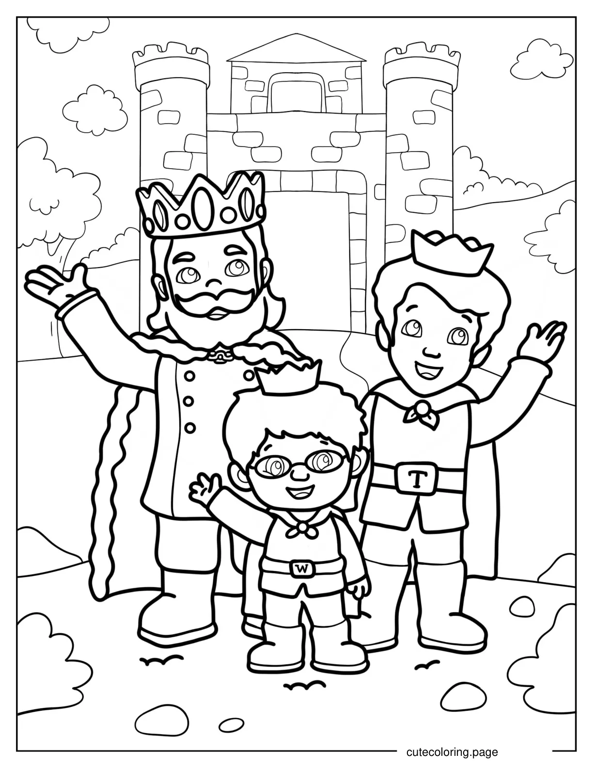 Prince Wednesday With King Friday And Prince Tuesday Coloring Sheet coloring page