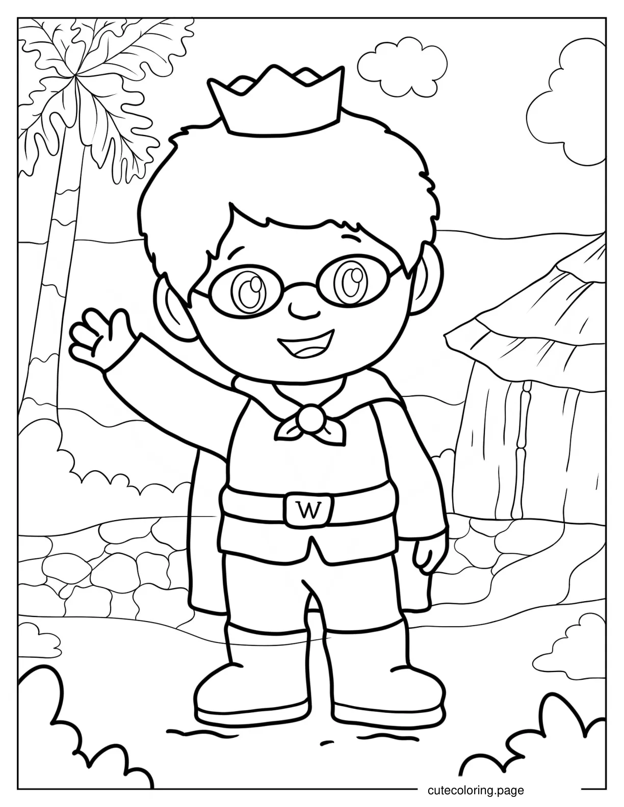 Simple Prince Wendesday Coloring Page coloring page