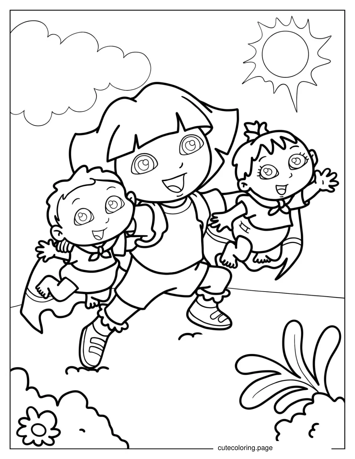 Big Sister Dora Coloring Sheet coloring page