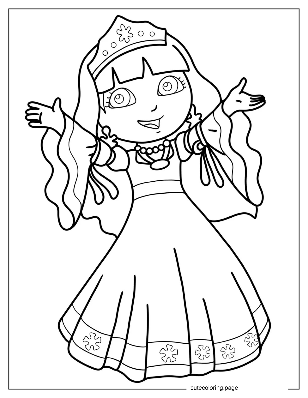 Princess Dora Coloring Page coloring page